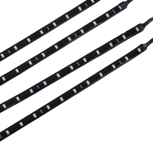 30cm LED Car Flexible Waterproof Light Strip - 4 Pack White LED Strip Lights for Car Interior, Underbody, Dashboard, Truck, SUV, RV, Boat Decoration & Custom Lighting