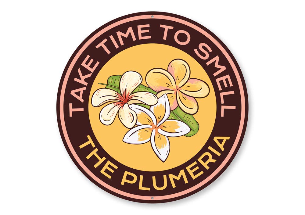 Take Time to Smell the Plumeria Metal Wall Art - 18