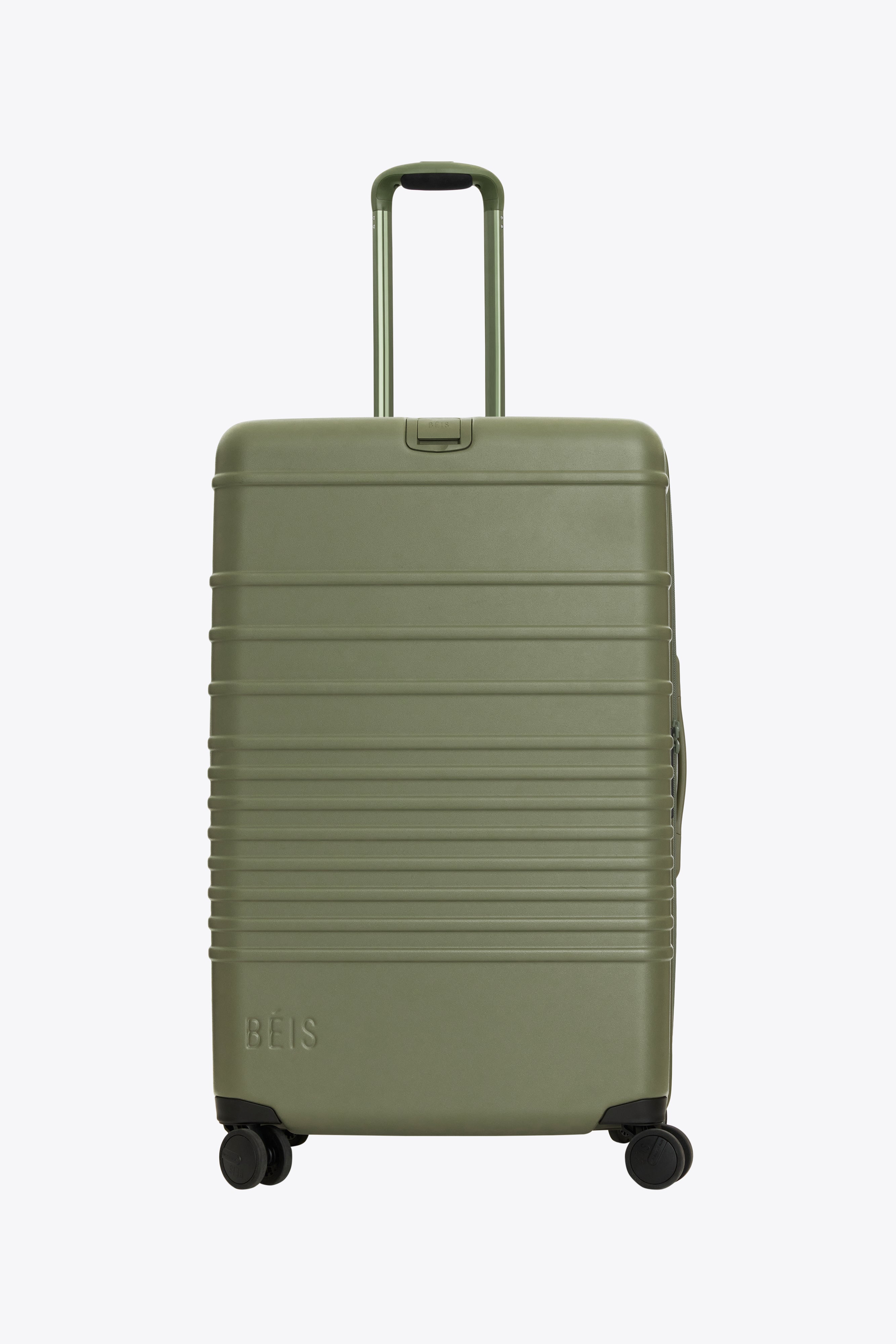 Large Olive Check-In Roller Luggage - Spacious & Durable Suitcase for Travel, Business Trips & Vacations