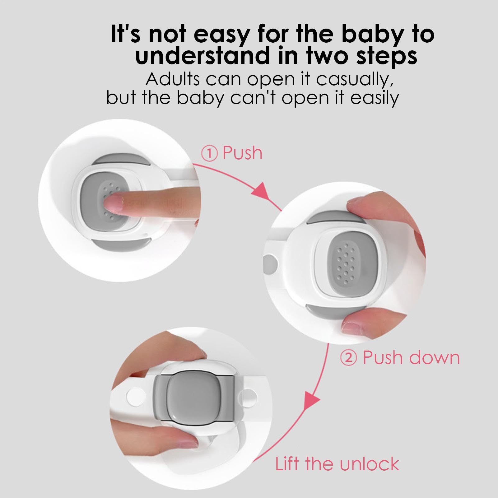 Adjustable Child Safety Door Lock & Cabinet Latch - Childproofing for Kitchen, Pantry, Windows & Toilet | Secure Furniture Anchors with Strong Adhesive | Perfect for Baby Proofing Homes & Child Safety
