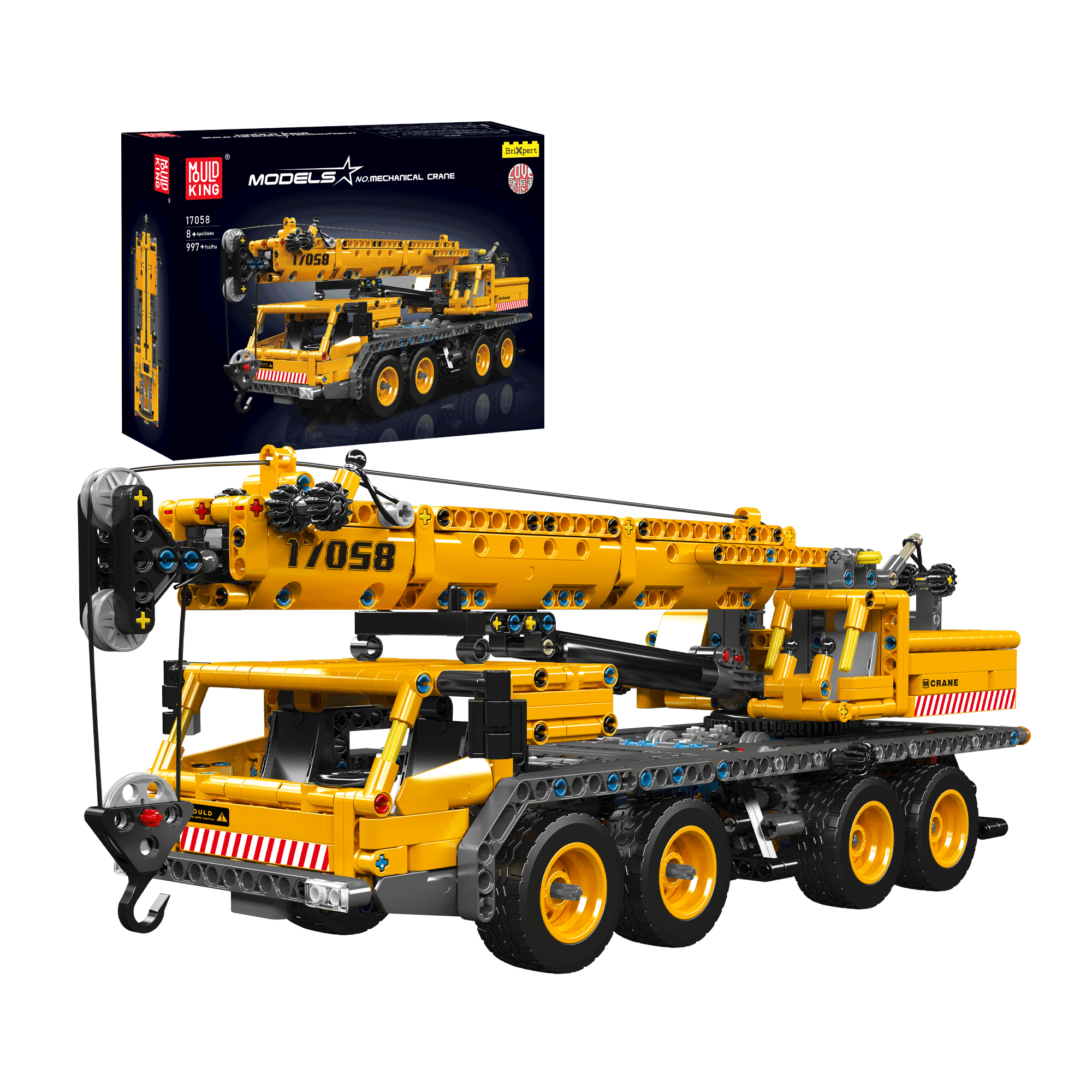 Mould King 17058 Mobile Crane Model Building Set - 997 Pcs STEM Construction Toy for Adults & Kids - Perfect for Engineering Enthusiasts & DIY Projects