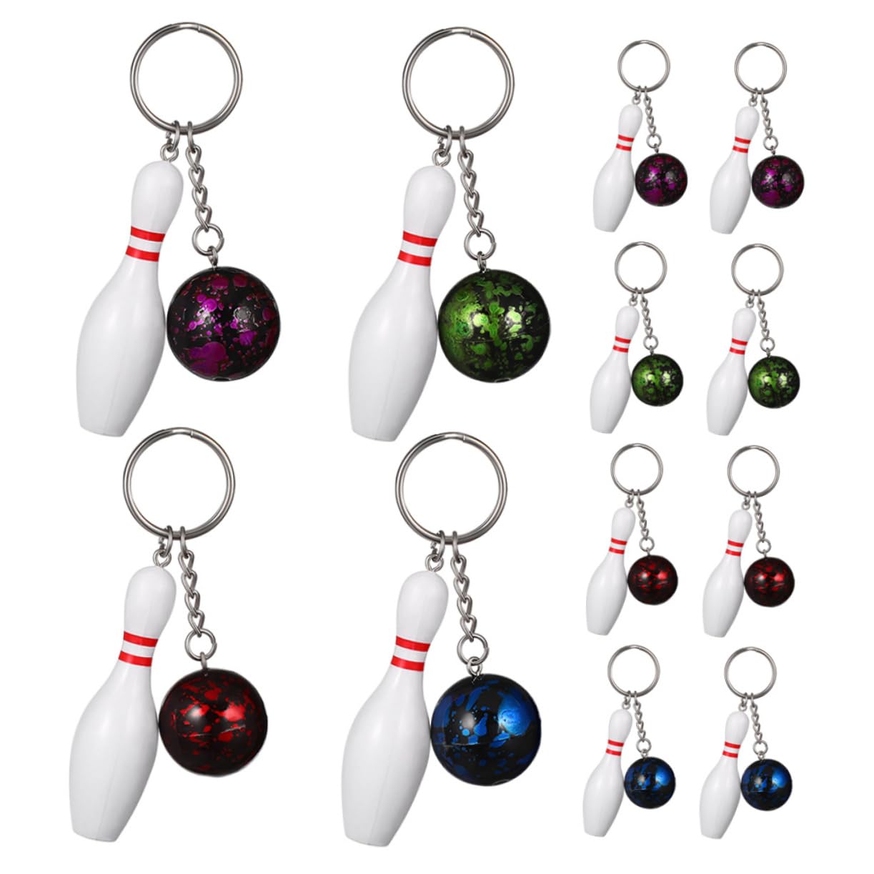 INOOMP Sports Souvenirs Durable Bowling Keychains - Stylish Mini Charms for Bowling Enthusiasts, Perfect for Gifts, Bags, and Keyrings