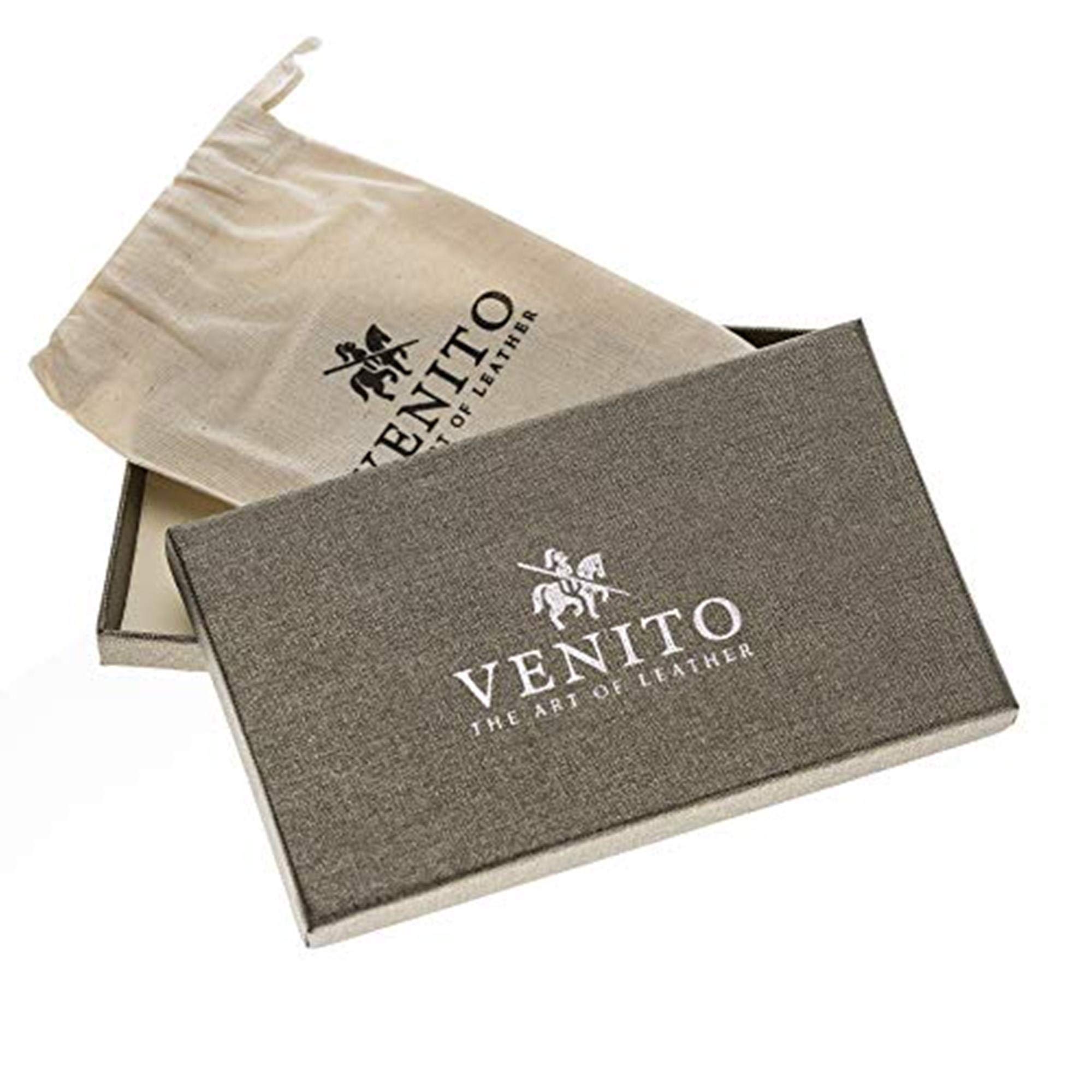 Venito Florence Genuine Leather Wallet Phone Case for iPhone 13 (6.1 Inch) - RFID Blocking Protection - Detachable Card Holder - Furry Leopard Print - Perfect for Travel, Shopping & Everyday Use