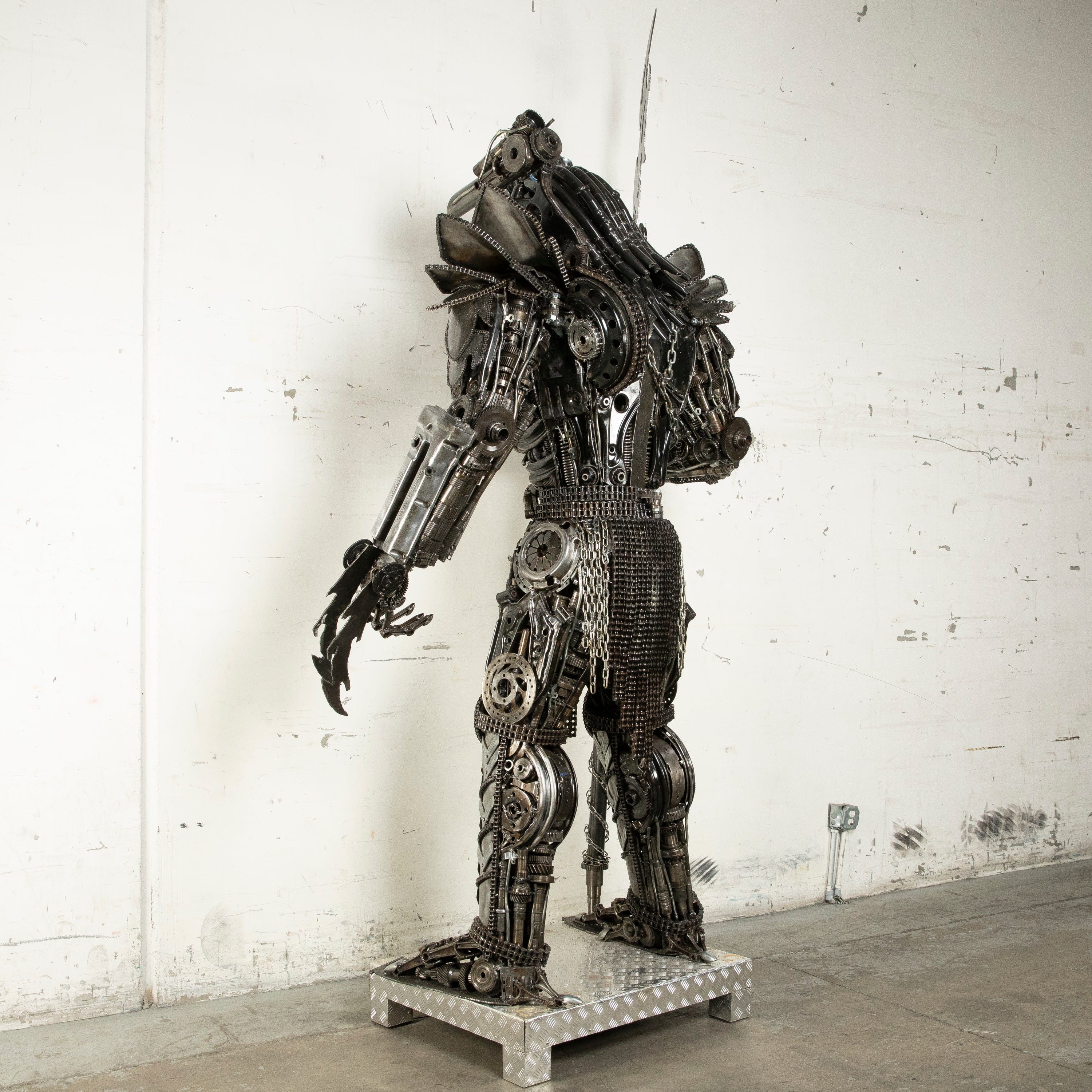 102 Predator Inspired Recycled Metal Wall Art Sculpture - Unique Home Decor for Living Room, Office & Man Cave