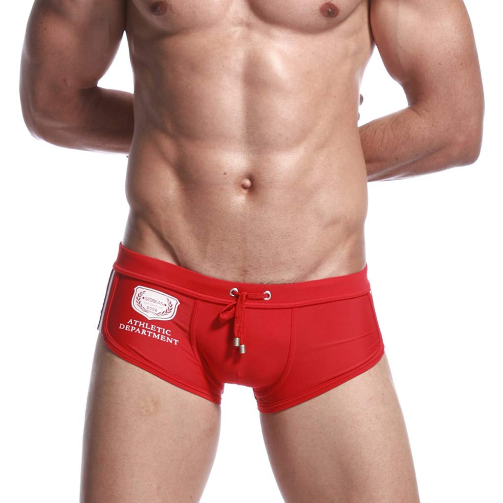 Leehonn Men's Striped Swim Trunks - Breathable Nylon Briefs with Comfortable Fit - Perfect for Swimming, Beach, Pool & Summer Activities