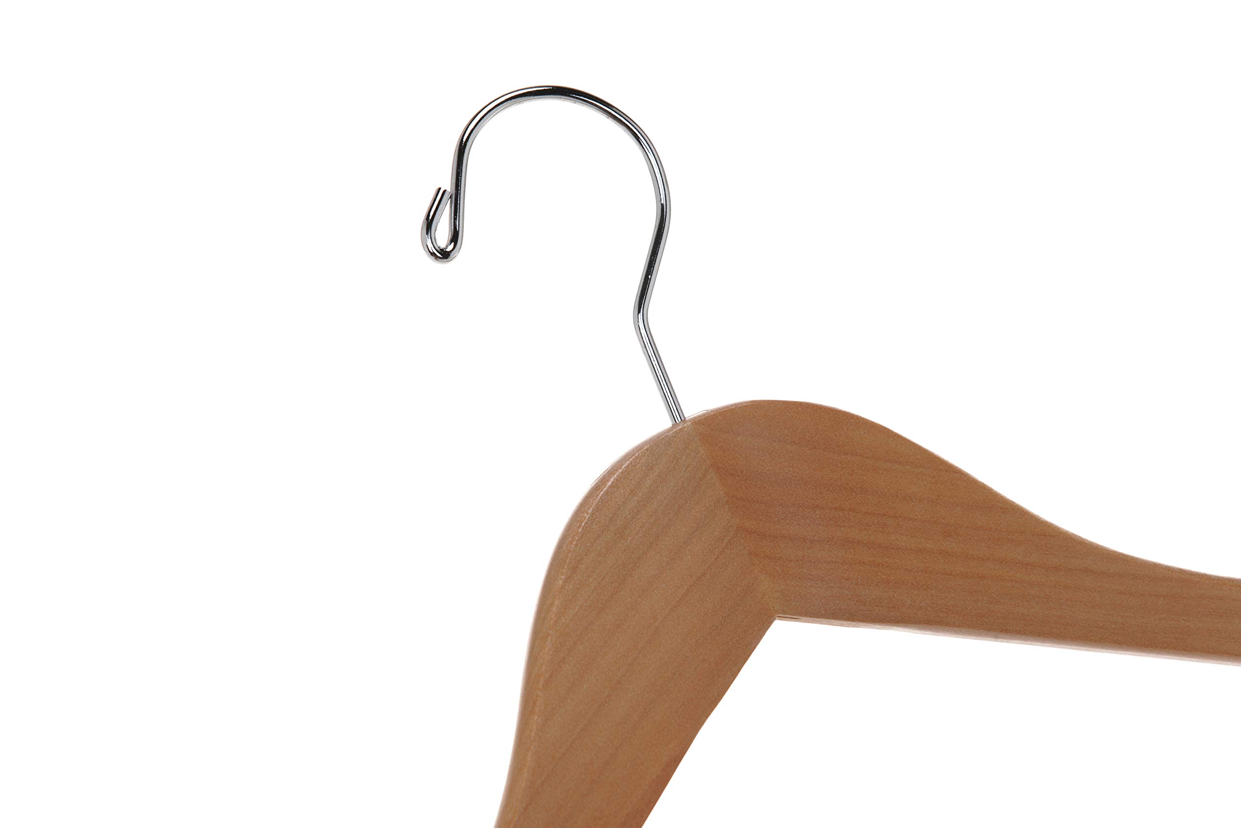 Premium Solid Wood Semi-Curved Suit Hangers - 10 Pack with Swivel Hook for Jackets, Pants & Dresses | Smooth Finish Natural Wood Closet Organizers | Perfect for Home, Office & Travel Wardrobe Storage
