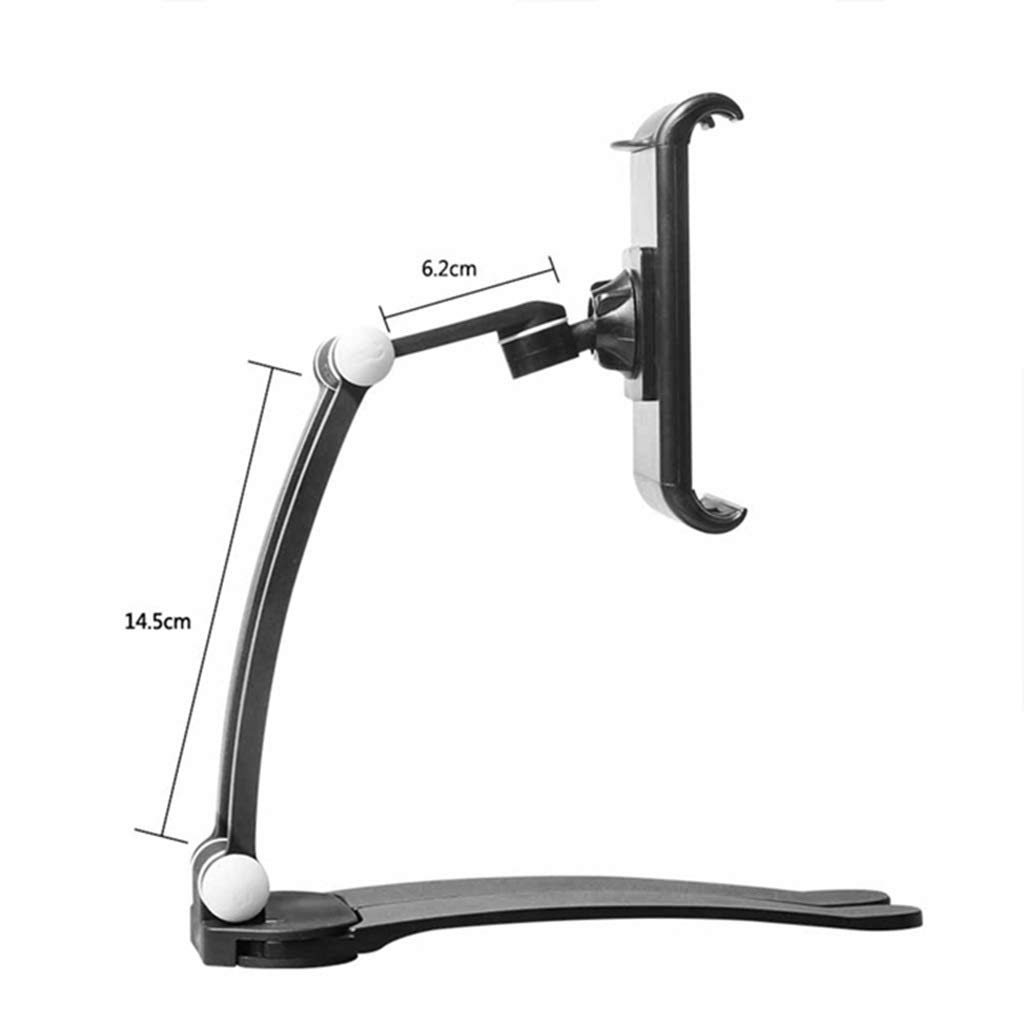 Anti-Slip Tablet Stand Holder for 7-12 Inch iPads & Tablets - Wall Mount & Kitchen Countertop Mount - Perfect for Cooking, Watching Videos & Hands-Free Use (Black)