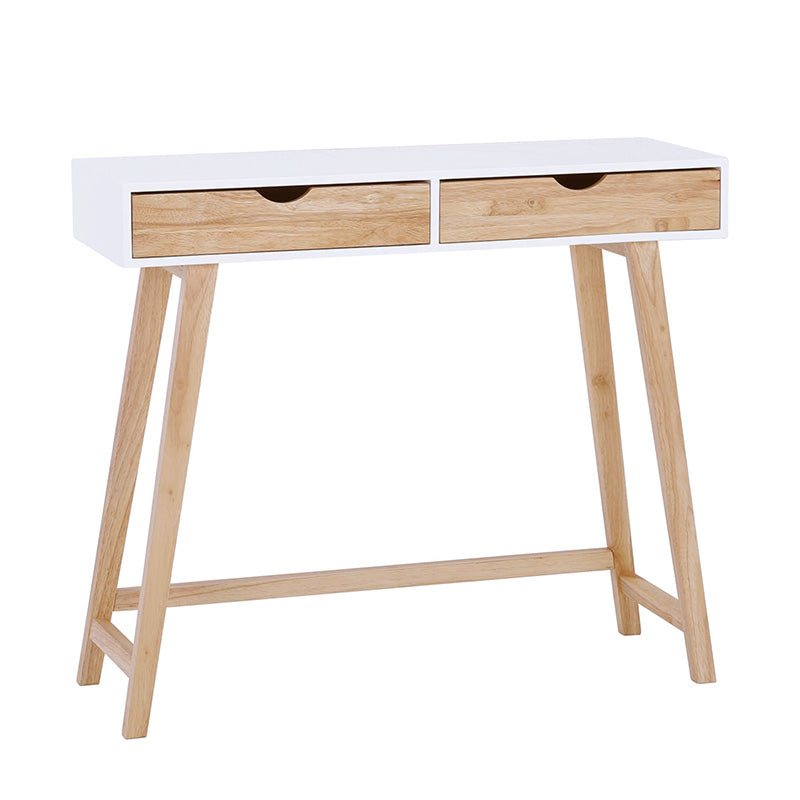 ARSENIO 35.4 Inch Console Table - Natural & White Finish for Entryway, Hallway, or Living Room Decor