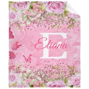 Butterfly Pink Rose Custom Name