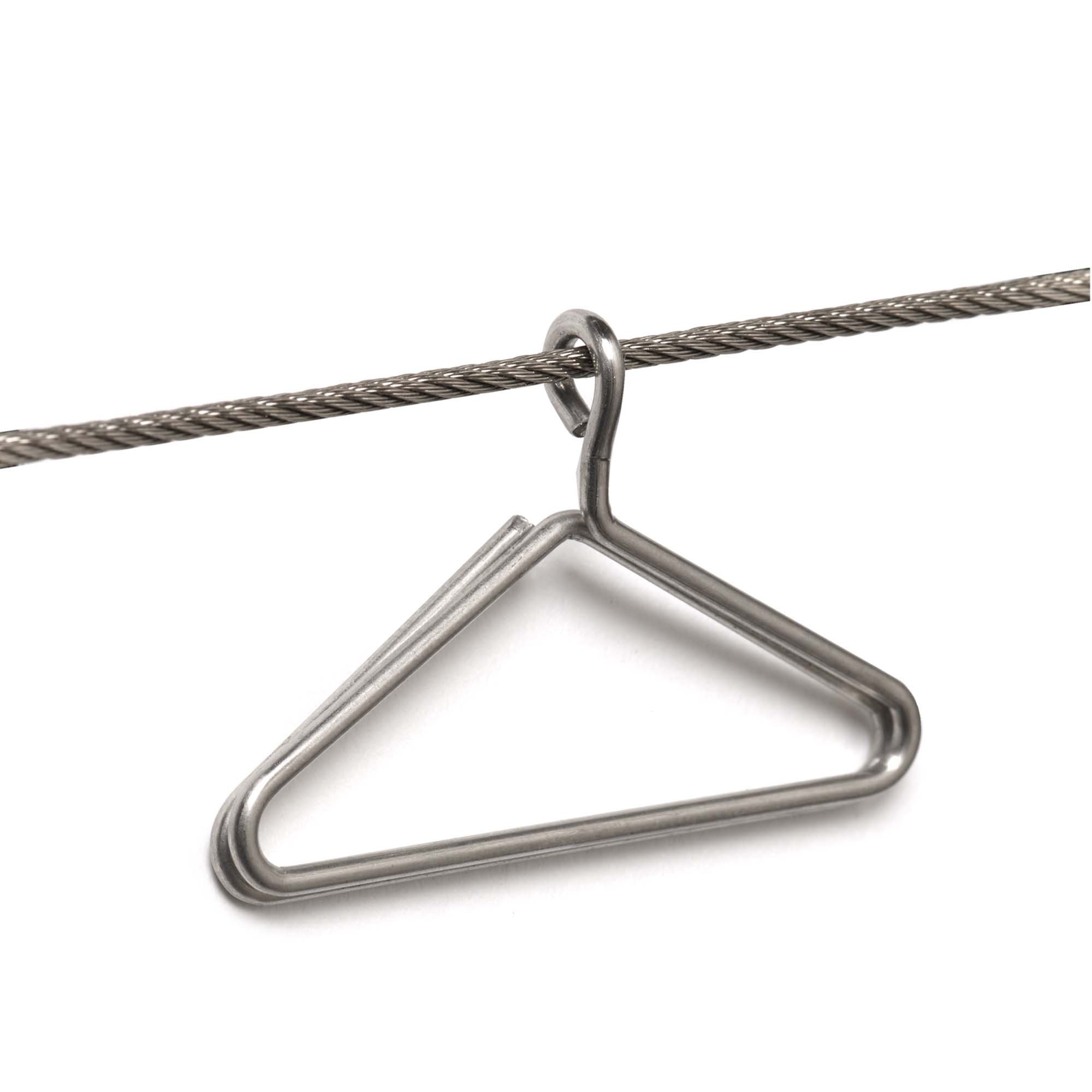 Design Ideas Coat Hanger Photo Clips - 8 Silver Clips on 4ft Cable (48” x 0.1” x 1”) - Perfect for Hanging Photos, Artwork, and Decor in Home, Office, or Dorm Rooms
