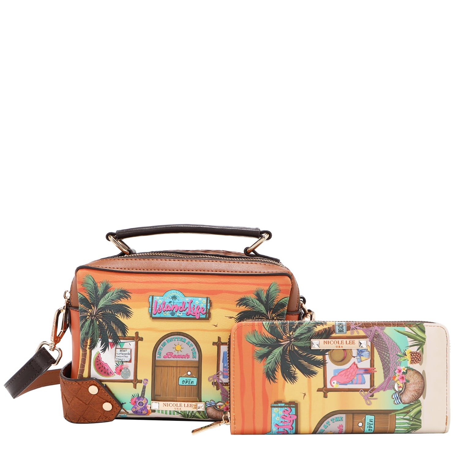 Stylish SUN AND SAND 3-Piece Women's Handbag Set with Crossbody Bag & Wallet - Perfect for Travel, Shopping, and Everyday Use