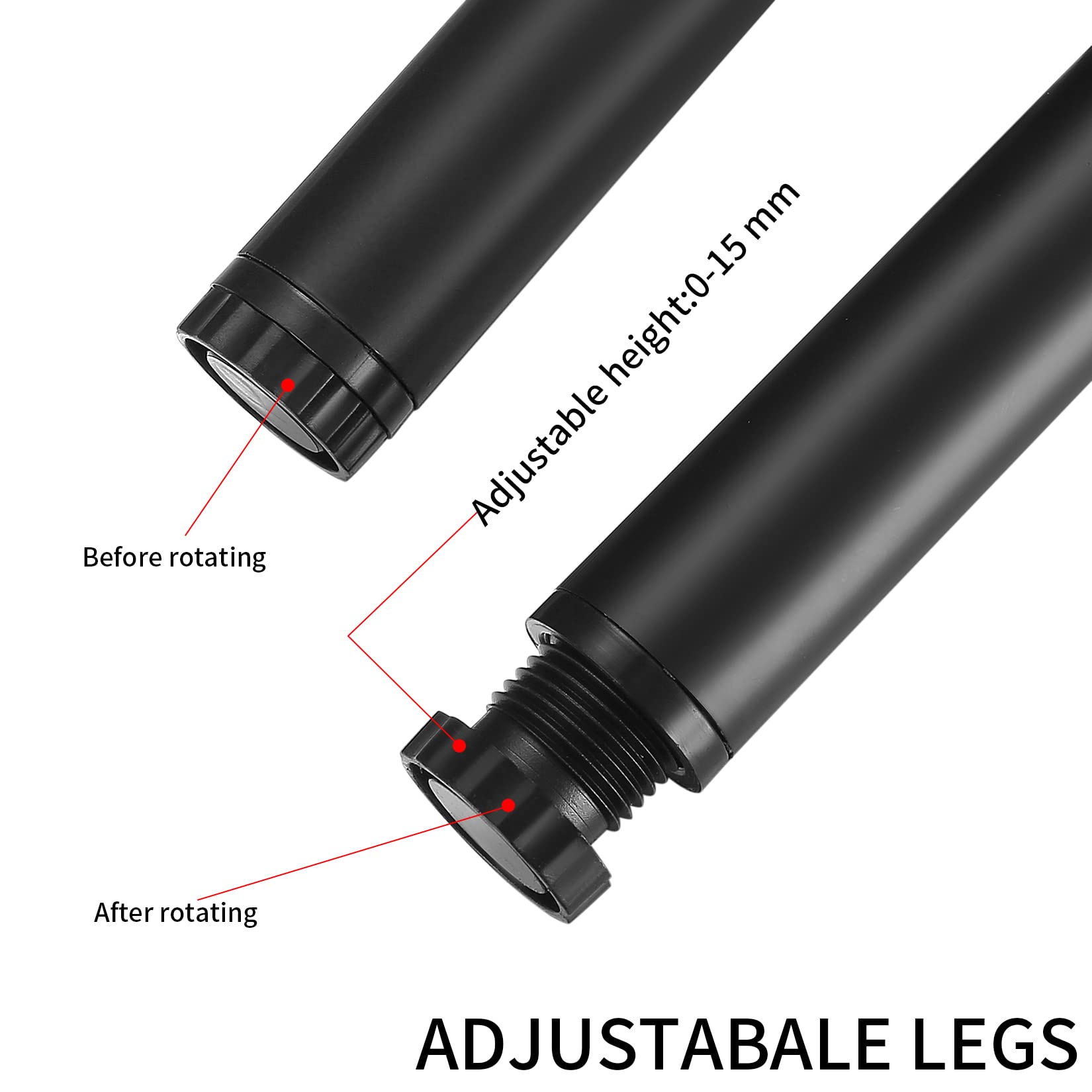 4 Pack Adjustable Furniture Legs 4 Inch/10cm - Heavy Duty Cabinet Legs for Sofa, Table, Chair, Desk, Kitchen Cabinet - Perfect for Home, Office & DIY Furniture Projects