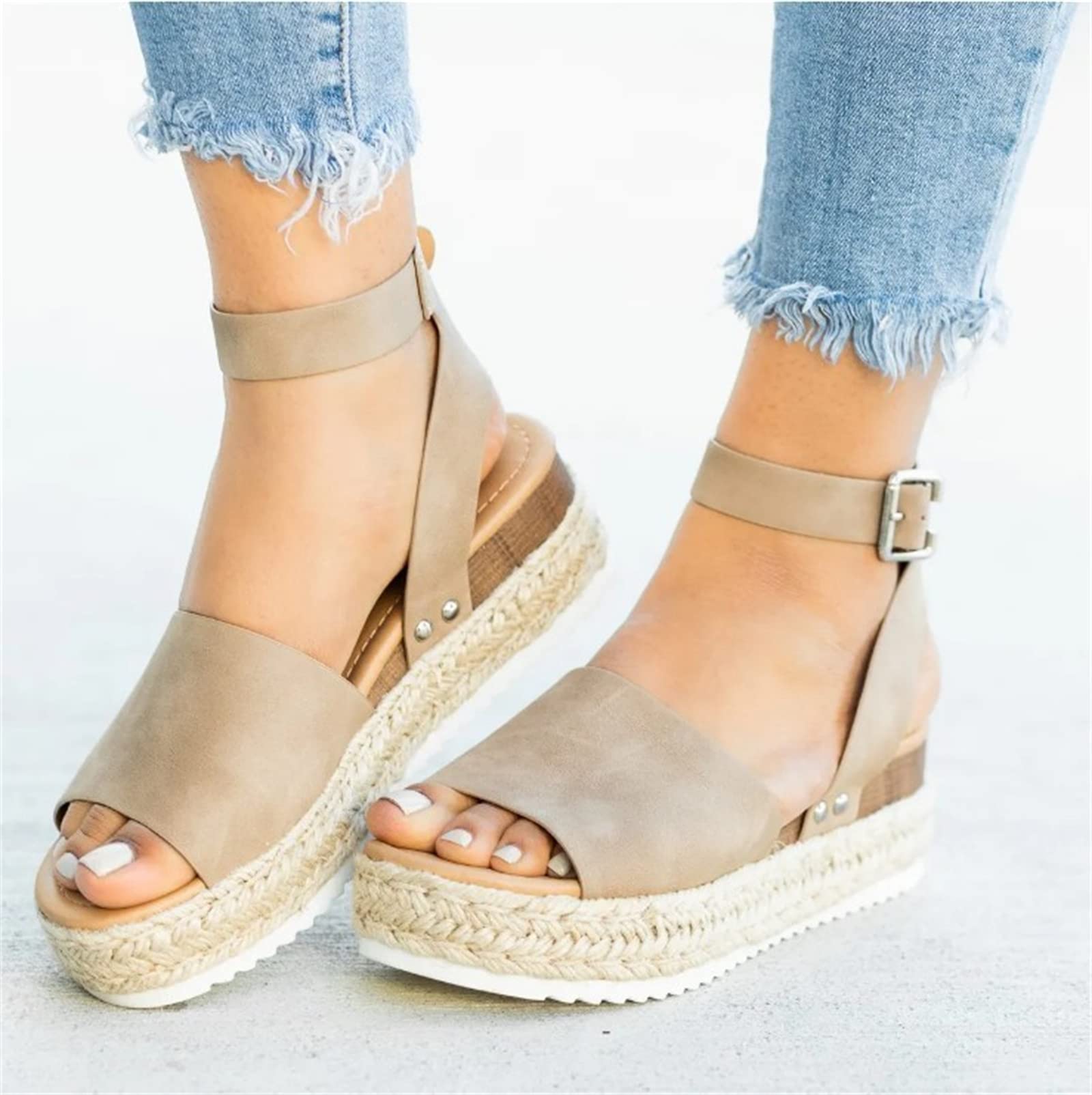 Women's Wedge Sandals with Ankle Strap - Comfortable Open Toe Platform Sandals for Casual, Dressy & Beach Wear | Summer Fashion Shoes for Outdoor, Vacation & Party Occasions
