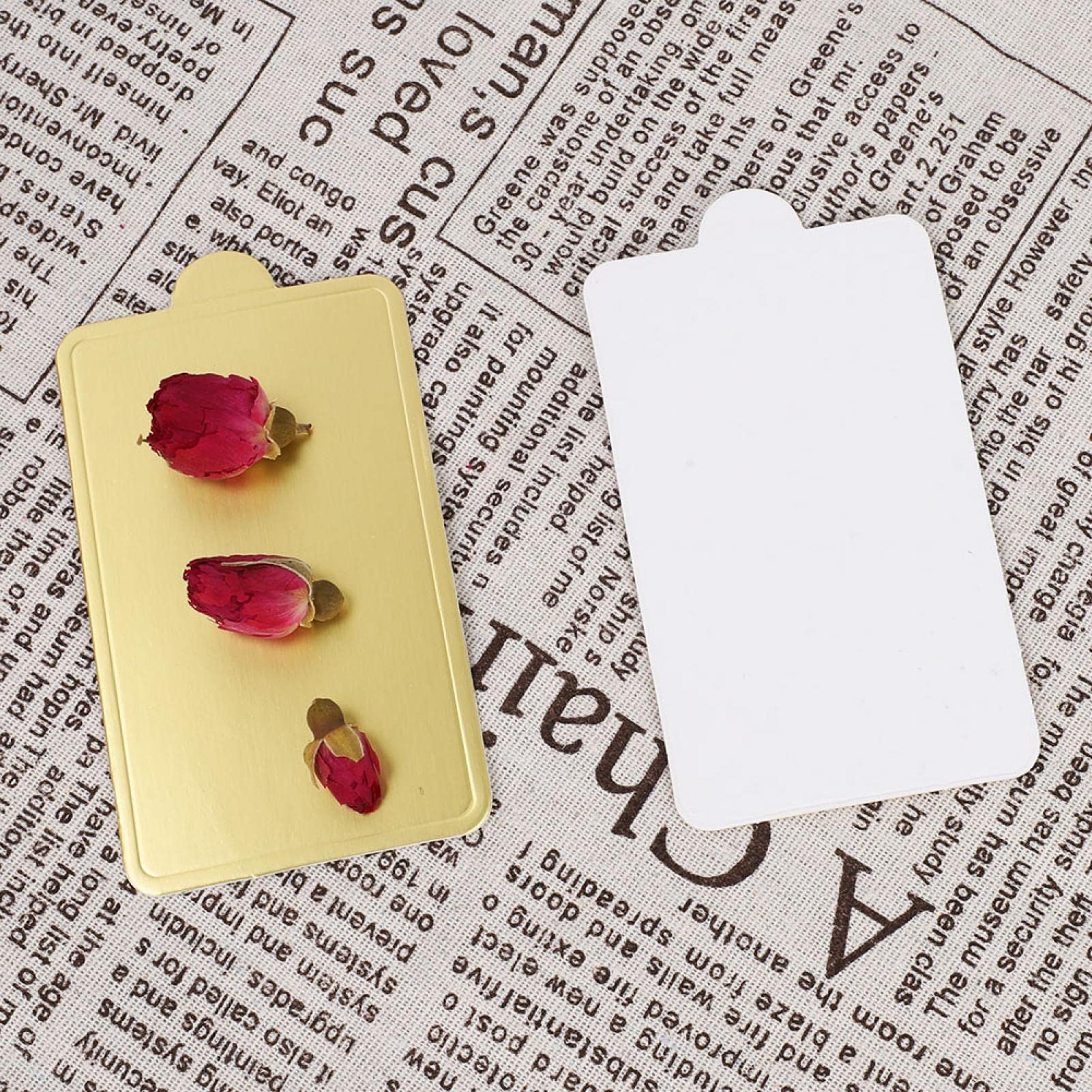 100 PCS Gold Cardboard Cake Bases - Small Rectangle Mousse Cake Boards for Wedding, Birthday Cupcake & Dessert Displays - Perfect for Bakeries, Party Planners & Home Baking
