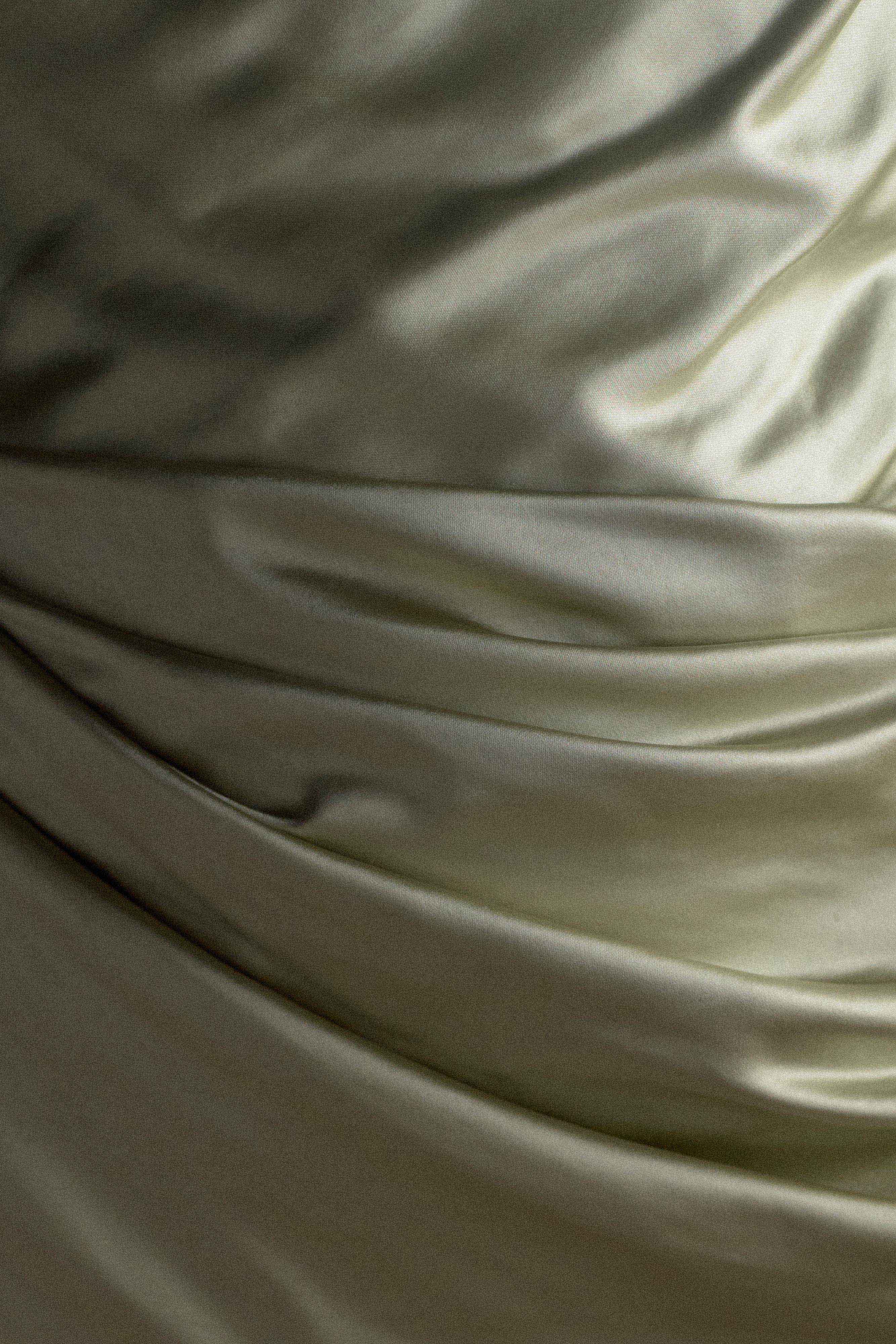 Dalia Off Shoulder Satin Maxi Dress in Sage Green - Elegant Formal Gown for Weddings, Parties & Special Occasions