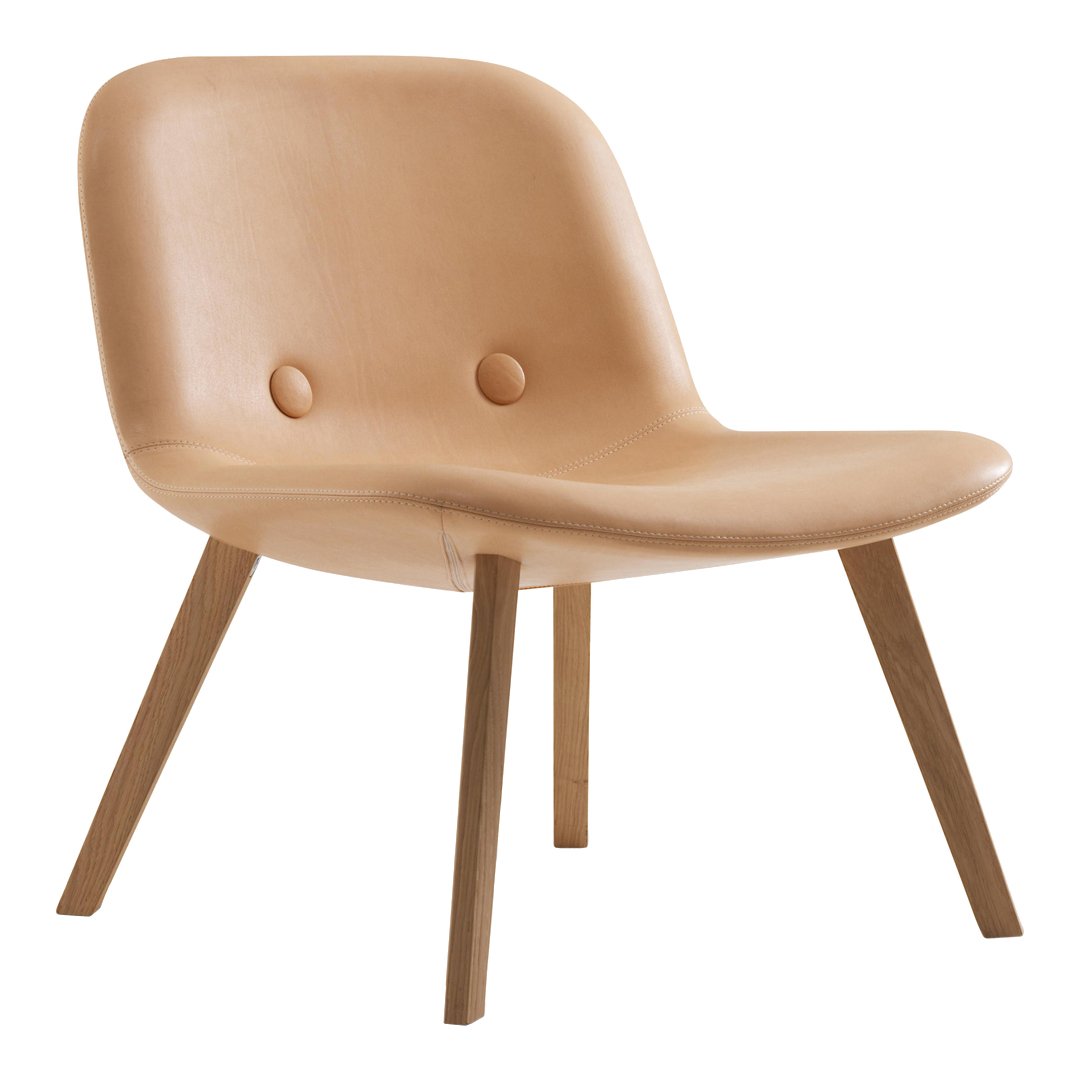 Erik Jørgensen Eyes Lounge Chair with Buttons - Modern Wooden Base Accent Chair for Living Room, Bedroom & Office