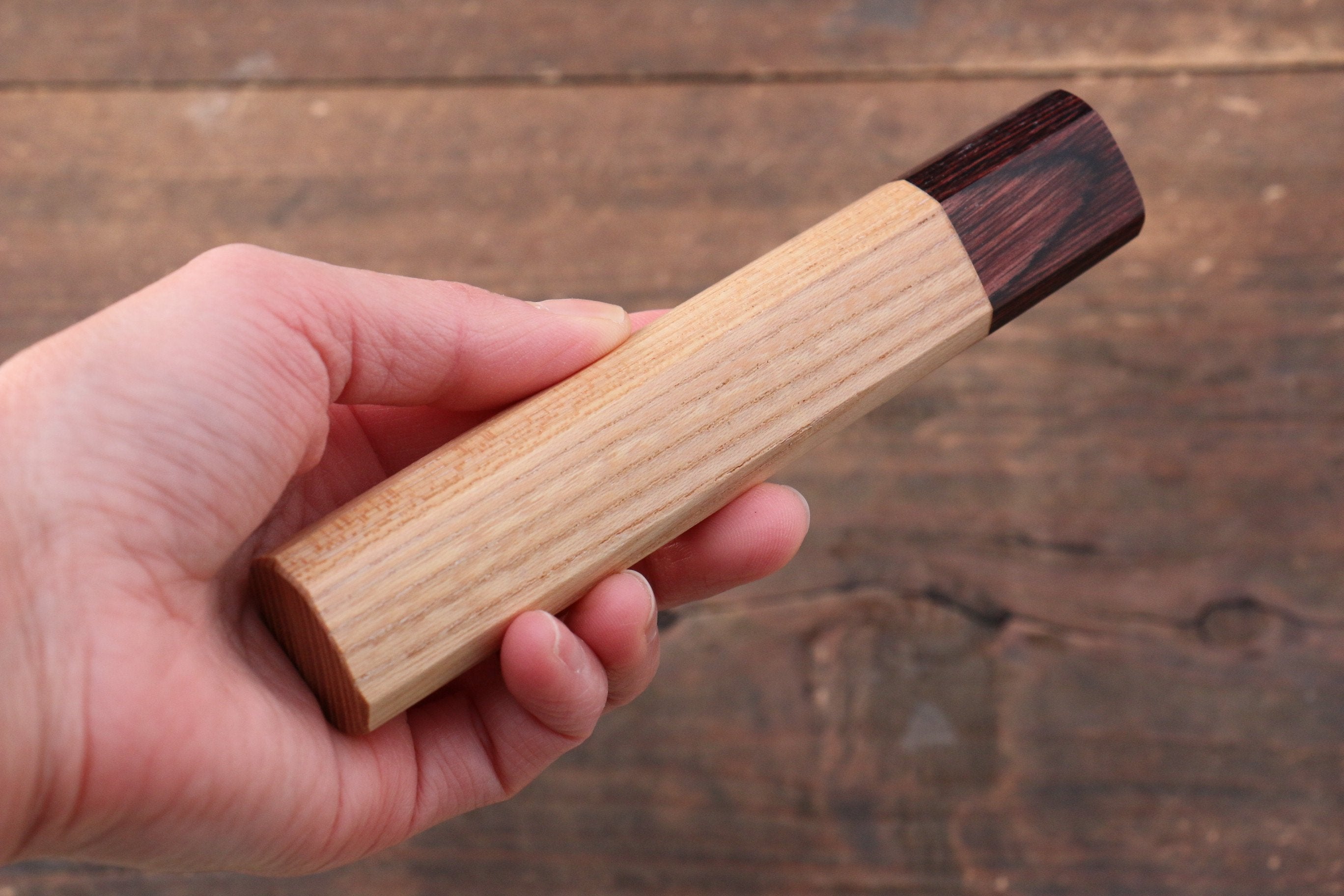Premium Keyaki Wood Knife Handle (Medium Size) - Ergonomic Grip for Professional Chefs & Home Cooking, Perfect for Japanese & Western Style Knives