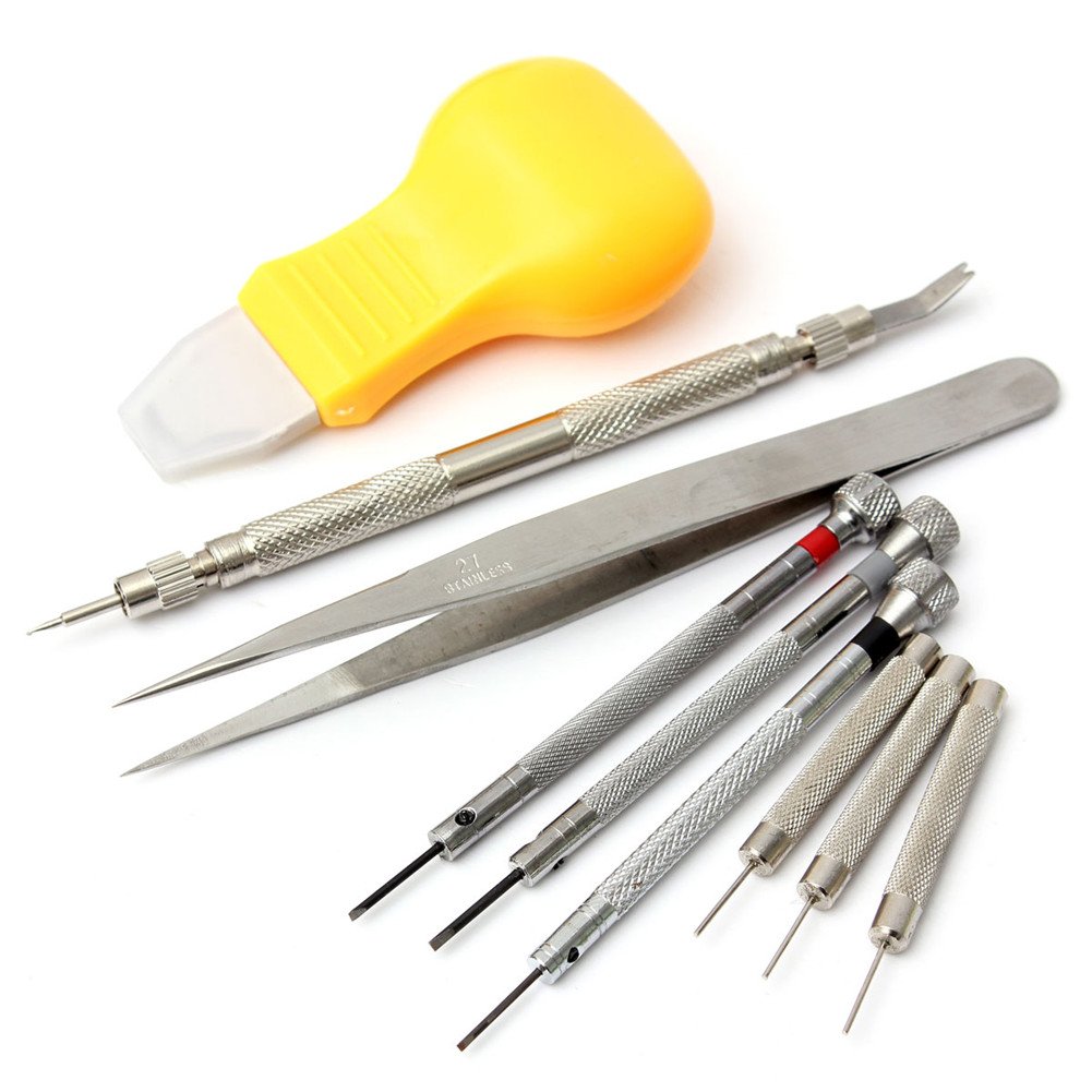 Professional Watch Repair Tool Kit - Adjustable Link Band Set with Escorpion Pins, Hammer Head & Watch Pins (14-Piece) for Watchmakers & DIY Enthusiasts | Perfect for Watch Band Resizing, Link Removal & Watch Maintenance