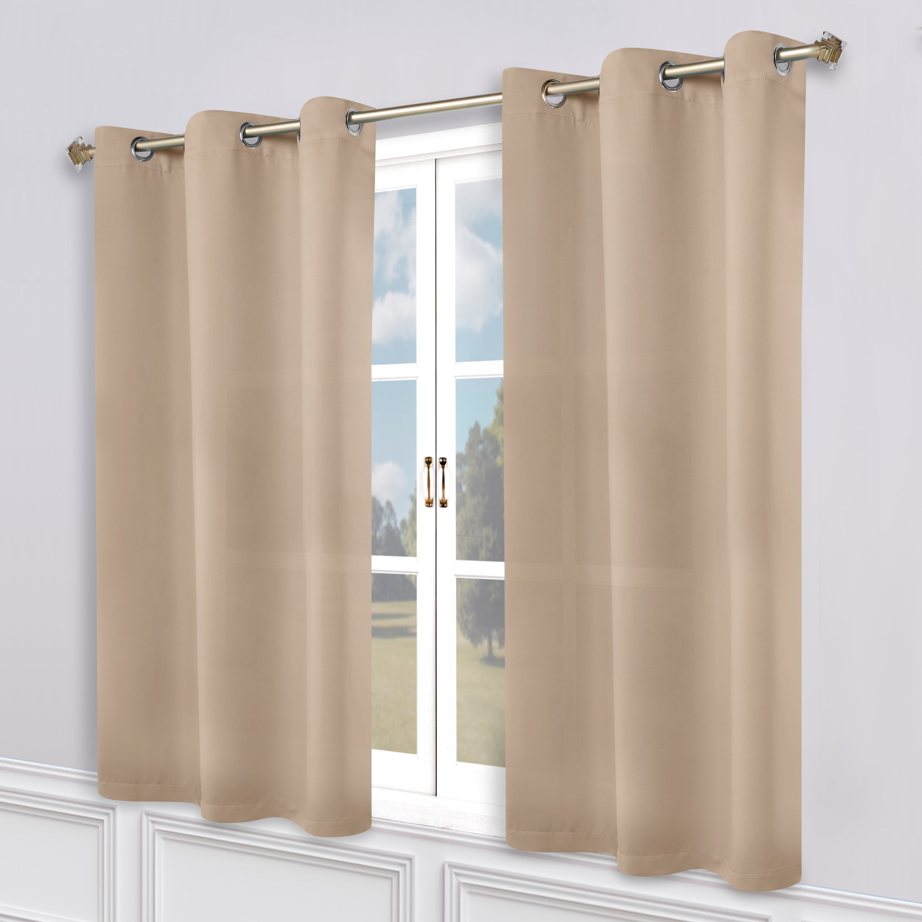 Premium Blackout Curtains Set of 2 - 100% Room Darkening, Machine Washable & Noise Reducing for Bedroom, Nursery & Home Theater