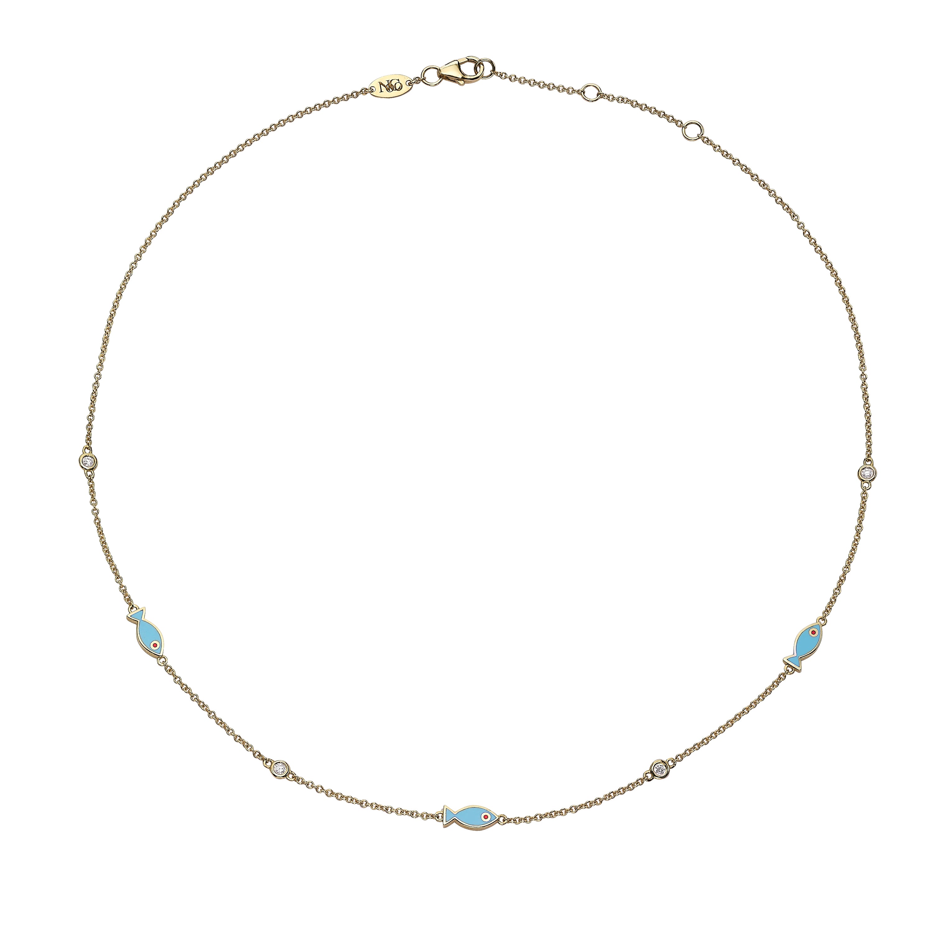 Elegant Light Blue Fish Diamonds Necklace - Dainty Cubic Zirconia Pendant Jewelry for Women | Perfect for Parties, Weddings & Everyday Wear