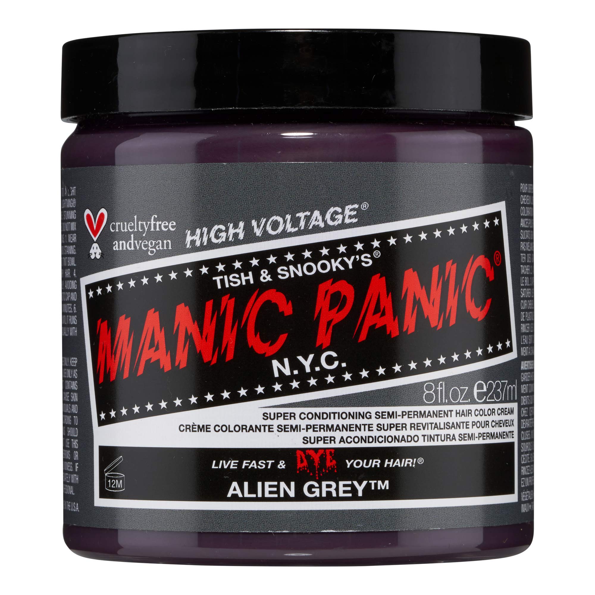 MANIC PANIC Alien Grey Semi-Permanent Hair Dye - Classic Line 8oz Vegan & Cruiser Approved - Perfect for Goth, Punk & Alternative Hairstyles