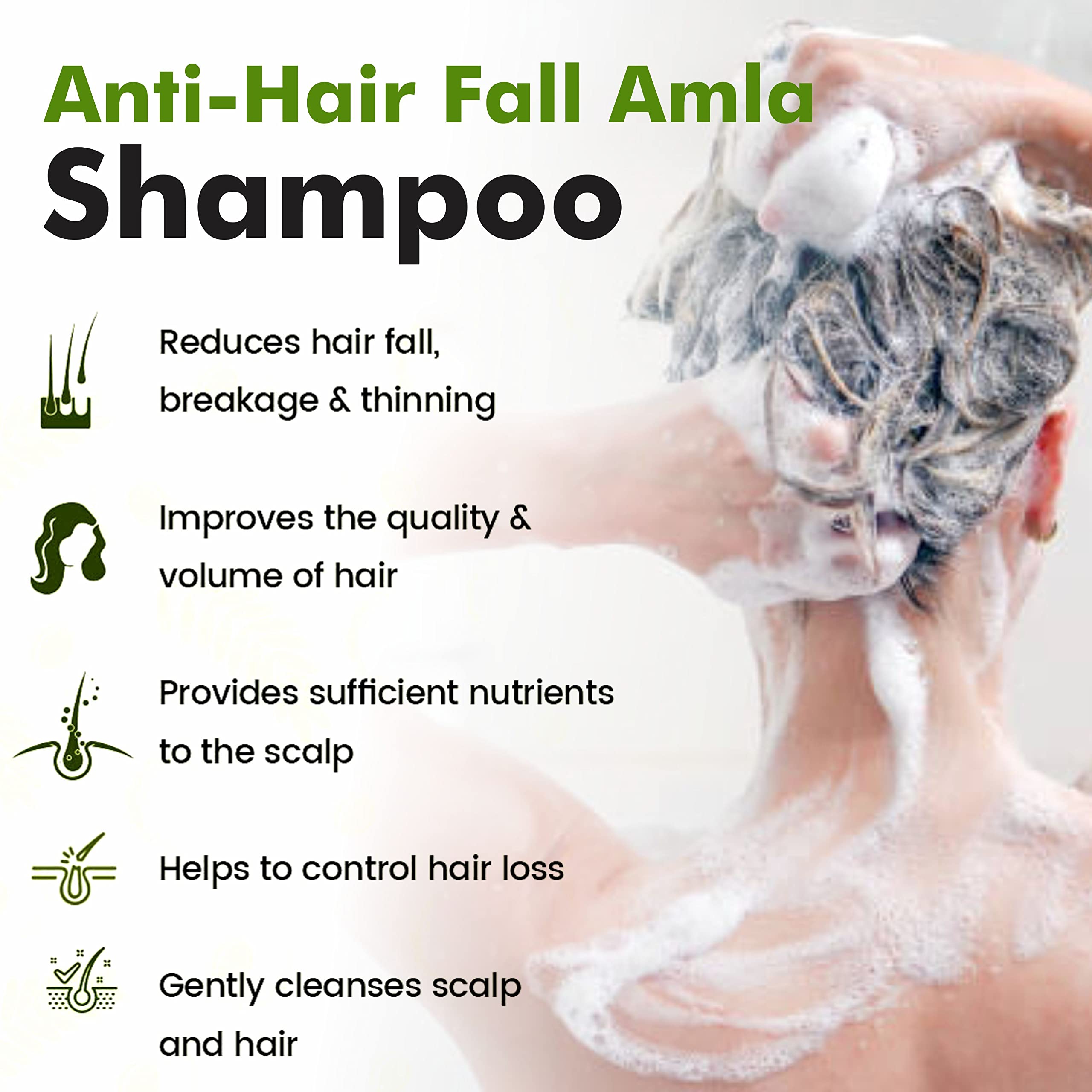 Kayamaya Amla Shampoo for Hair Growth & Root Strengthening - 300ml | Natural Ayurvedic Hair Care for Thicker, Healthier Hair | Perfect for Daily Use & Damaged Hair Repair