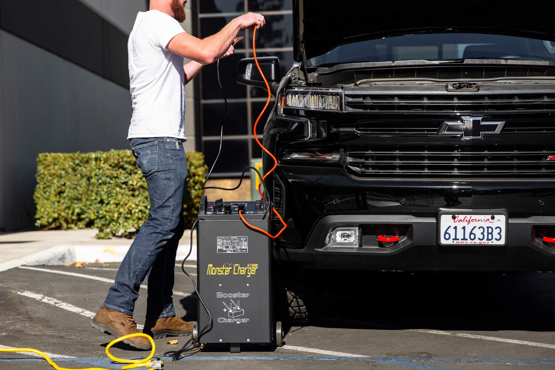 Stark USA 12V/24V 55Amp Automatic Battery Charger for Trucks, Cars, SUVs & Marine Batteries - Fast Charging with Engine Starter Clamps | Perfect for Road Trips, Emergency Jump Starts & Off-Grid Power