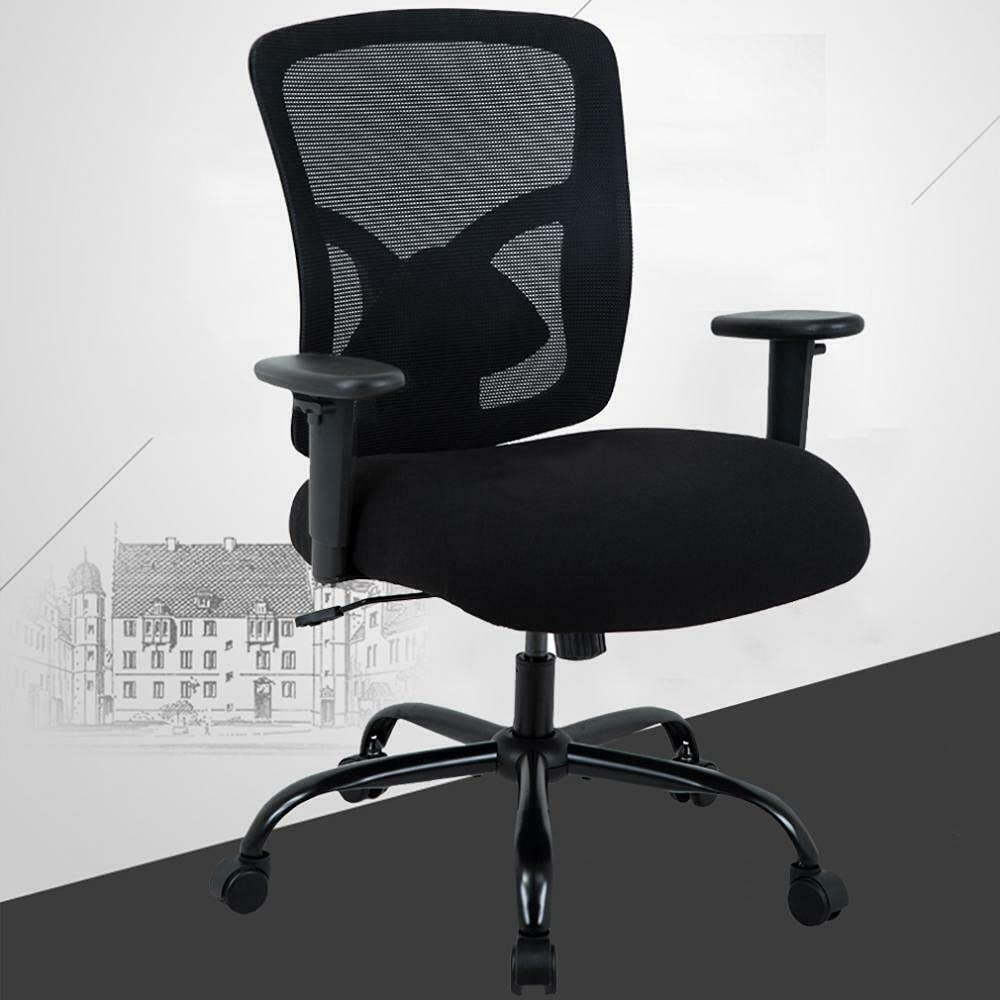 HUIJK Big and Tall 400lb Office Chair - Heavy Duty Ergonomic Executive Desk Chair with Lumbar Support for Large Men - Perfect for Home Office, Gaming, and Workspace Comfort