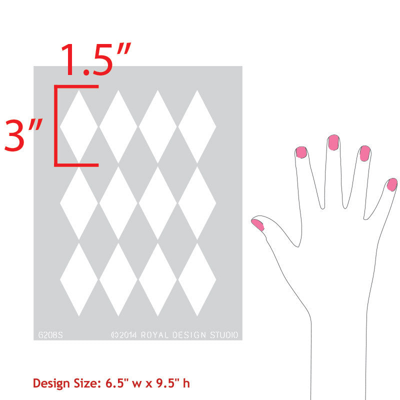 Harlequin Furniture Stencil - Reusable DIY Painting Template for Wood, Metal & Fabric - Perfect for Home Decor, Crafts & Upcycling Projects