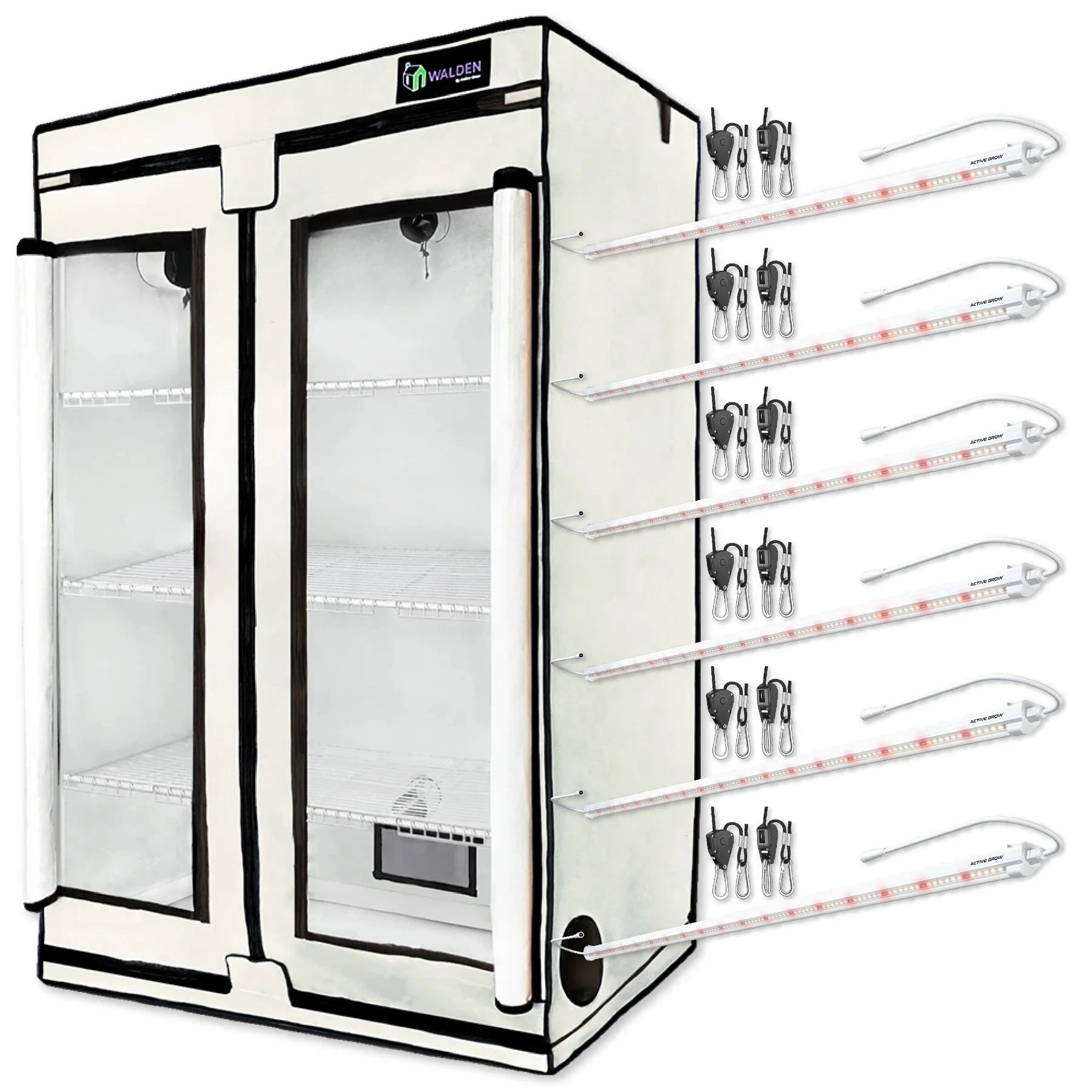 3 Tier Walden White LED Grow Tent Kit for Indoor Plants - Hydroponic System with Active Grow Seeds & Starts - Perfect for Home Gardening, Herbs, Vegetables & Flowers