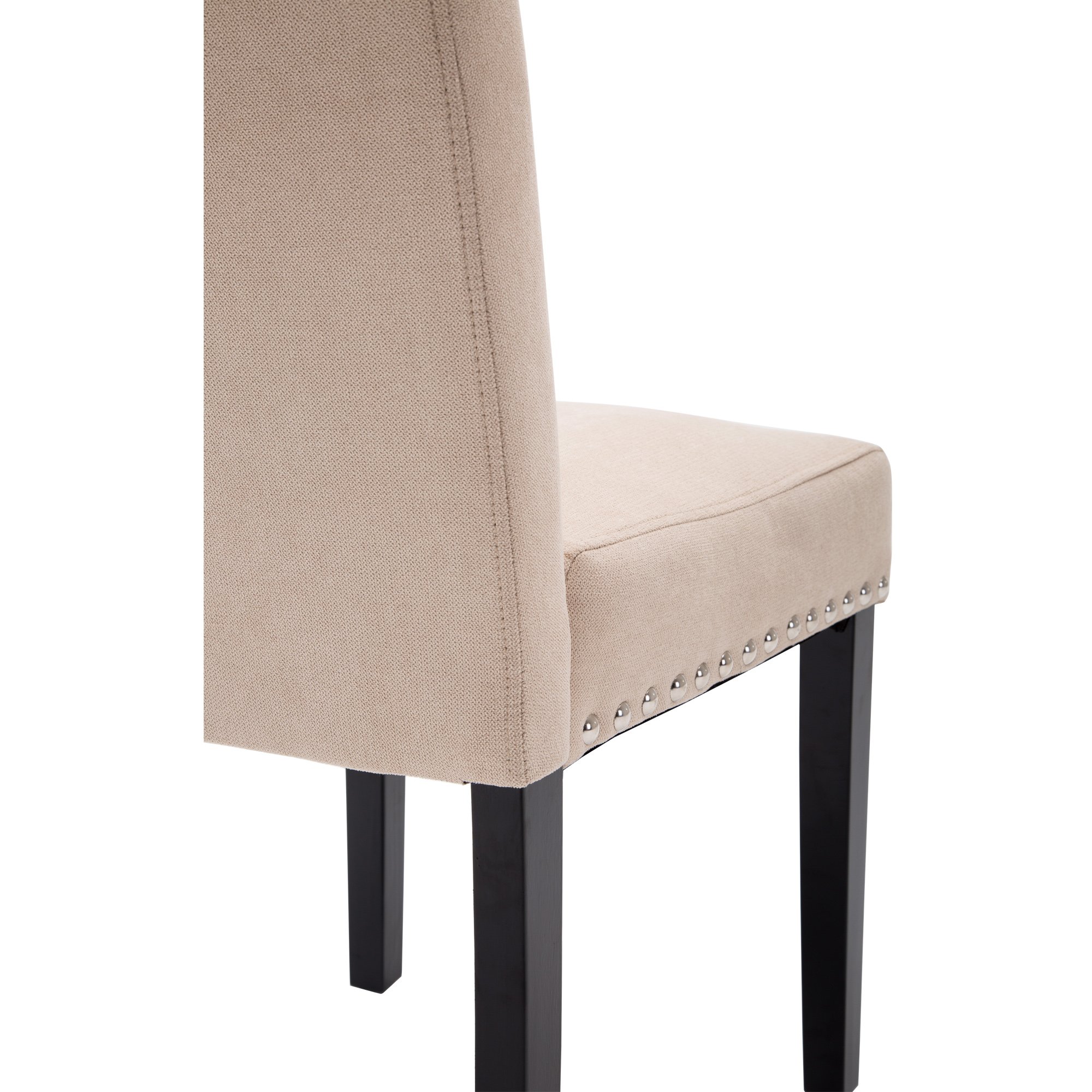 NOBPEINT 4-Piece Upholstered Fabric Dining Chairs Set with Copper Nails - Beige Modern Kitchen Chairs for Dining Room, Restaurant, and Home Decor
