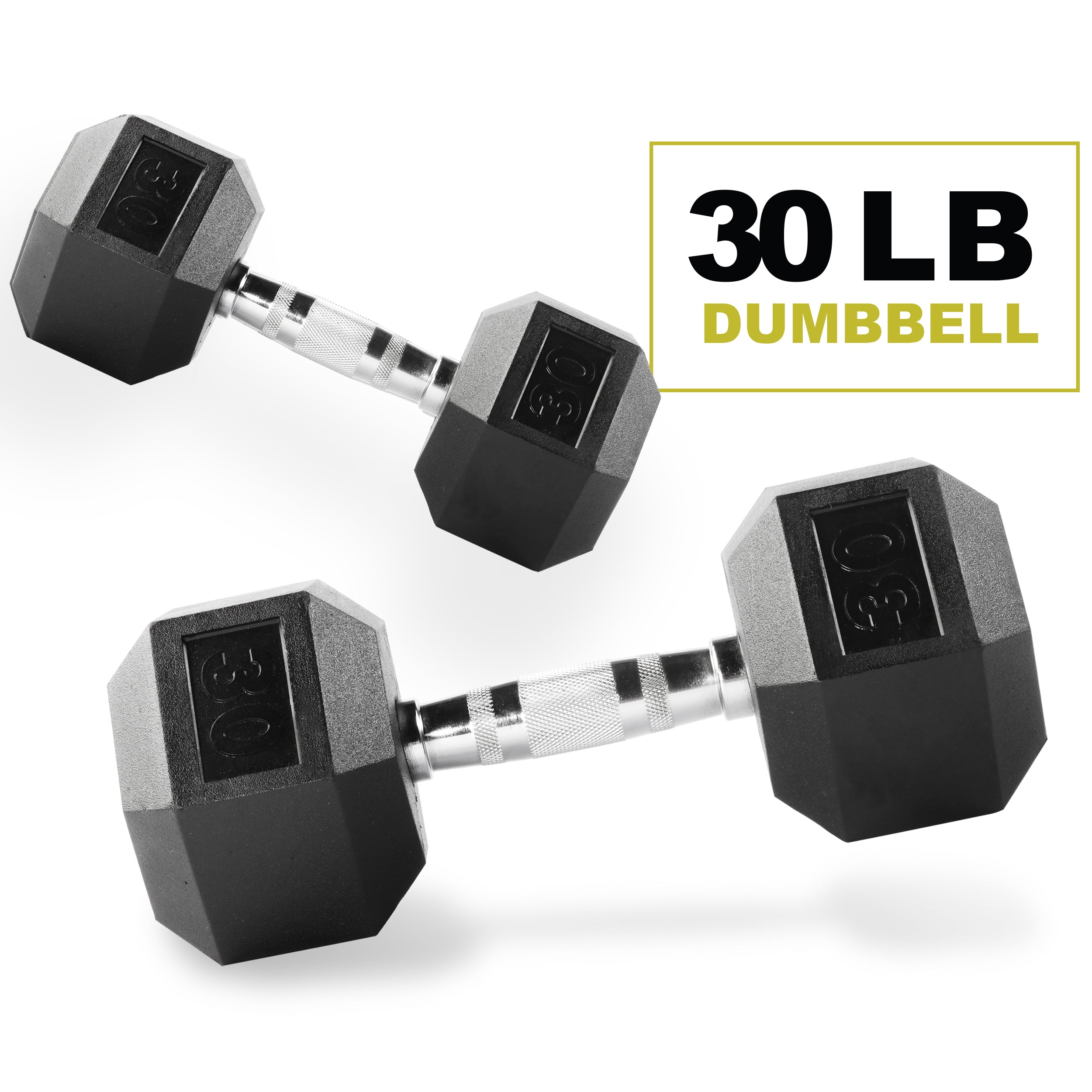 PRCTZ Rubber Encased Hex Dumbbell Set (5-40lb Pair) - Premium Weightlifting Equipment for Home Gym, Strength Training & CrossFit Workouts