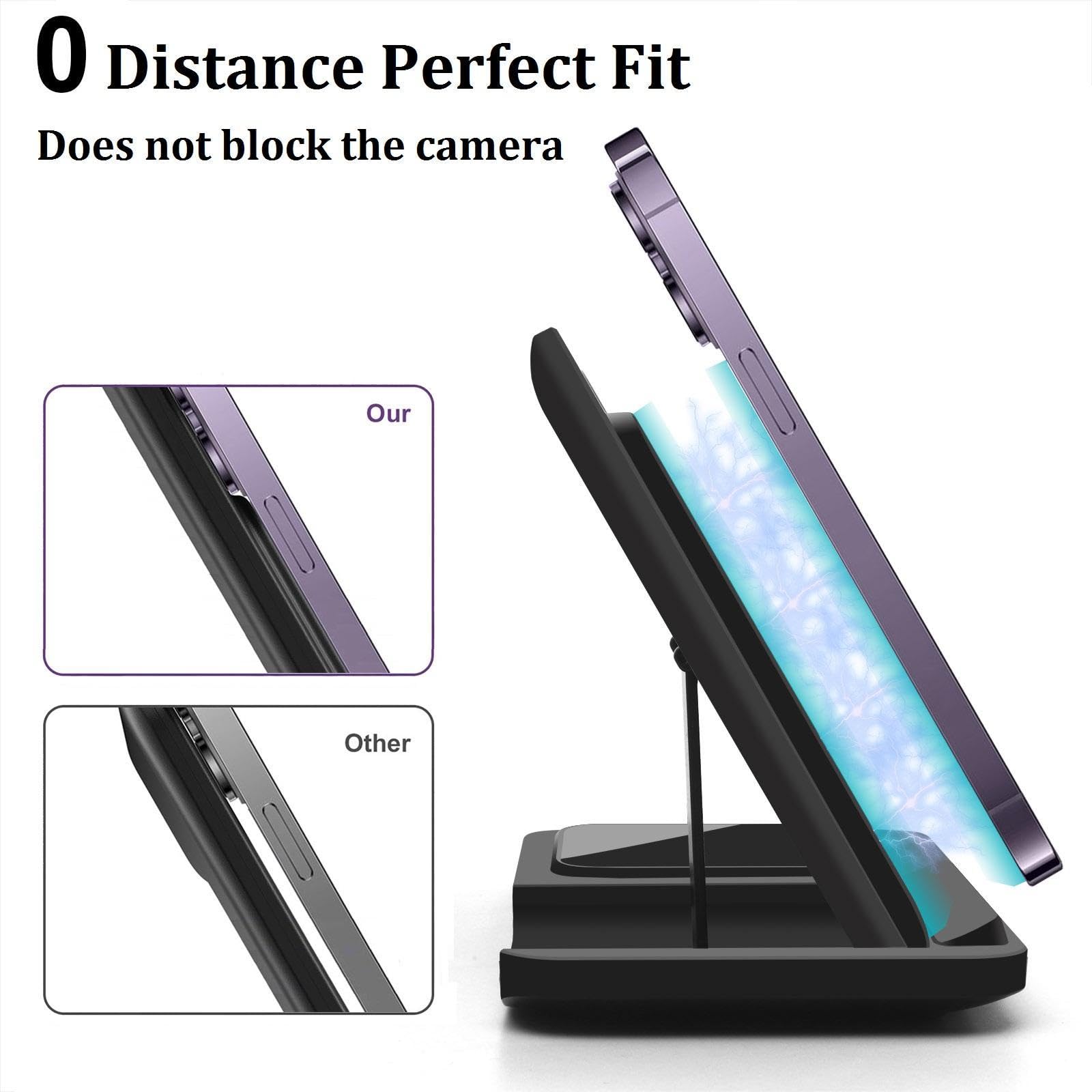 3-in-1 Wireless Charging Station Stand - 15W Fast Charger for iPhone 16/15/14/13/12/11 Pro Max, XS/XR/8 Plus, AirPods & Apple Watch Series 10-3/Ultra 2 | Multi-Device Charging Dock for Home, Office & Nightstand Use