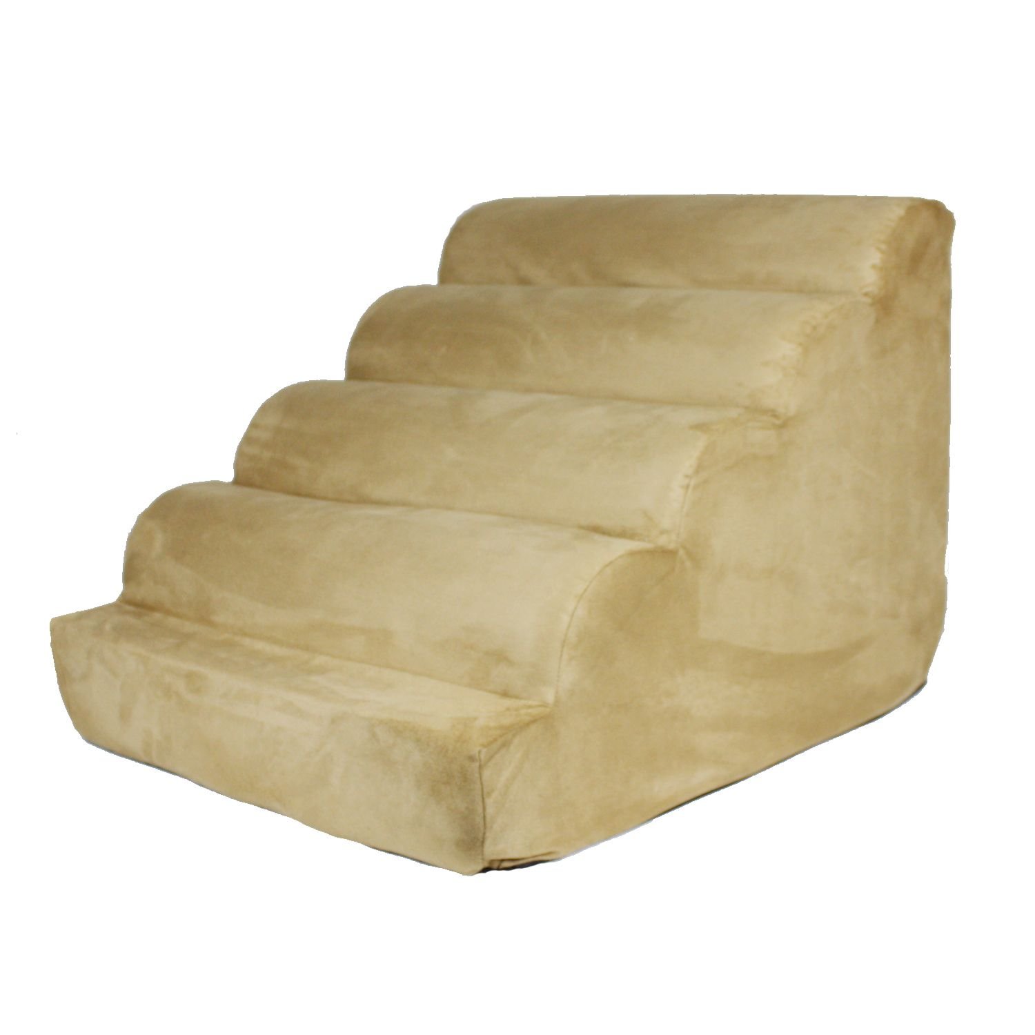 Snoozer Scalloped Pet Ramp for Small Dogs - Lightweight Foldable Camel Color Dog Stairs - Perfect for Couches, Beds & Car Access