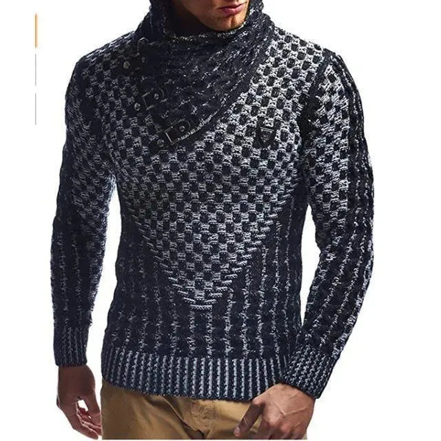 Premium Men's Turtleneck Sweater - Soft Winter Knit Pullover for Business Casual & Outdoor Activities