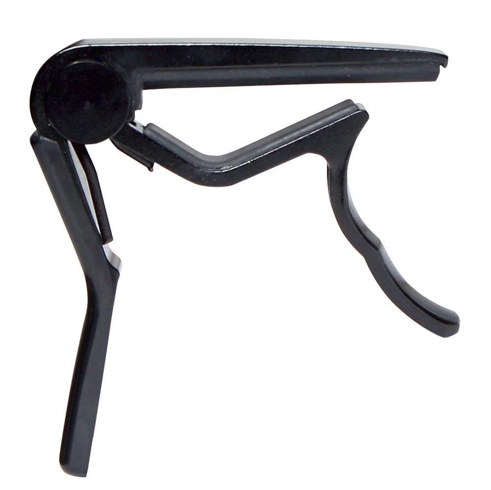 Fire&Stone 530397 D-Style Capo for Classic Guitar - Aluminum Black Clamp - Perfect for Acoustic & Classical Guitar Performances, Recording & Live Shows