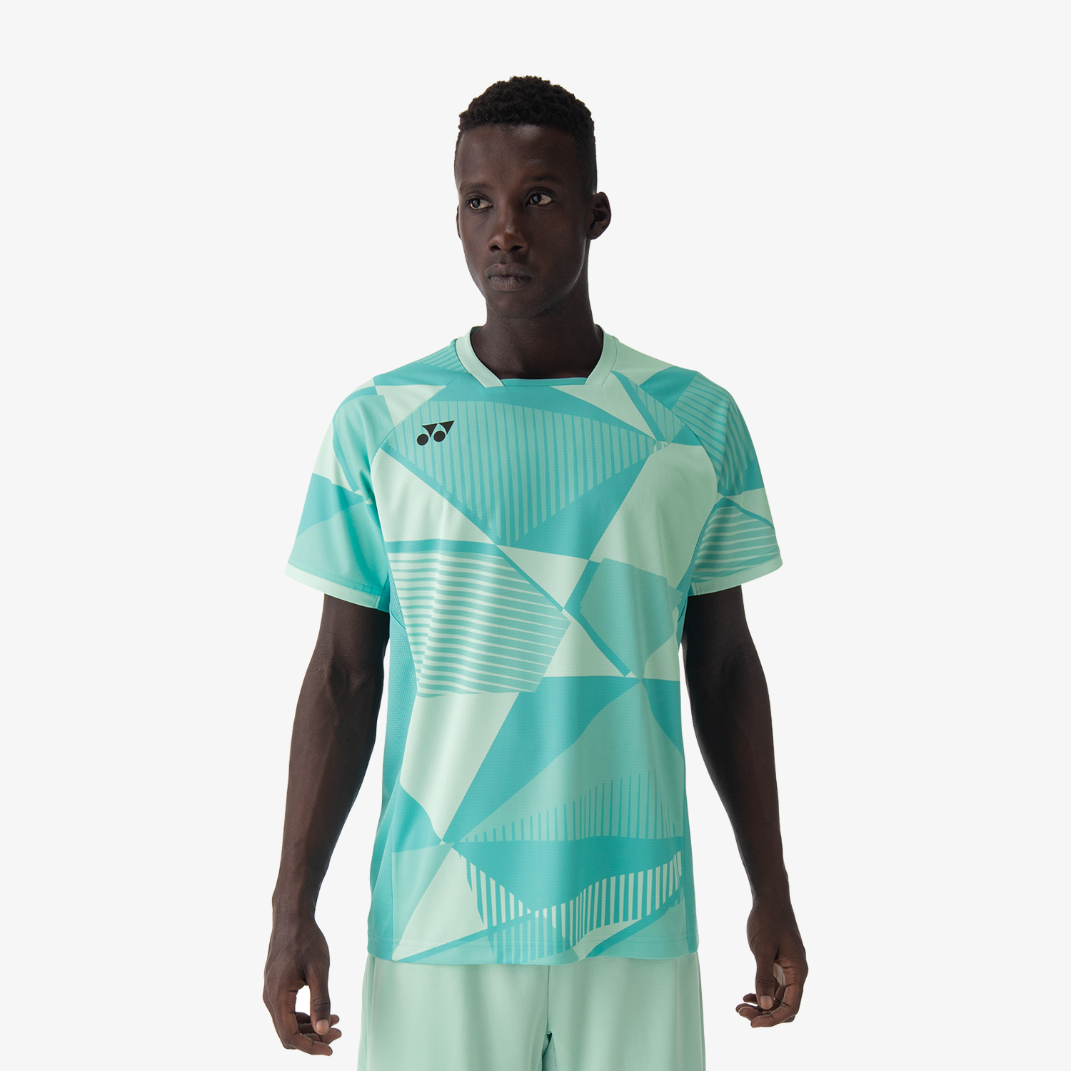 Yonex Men's Crew Neck Performance Tennis Shirt 10635 - Moisture Wicking, UV Protection, Breathable (Clear Mint) - Perfect for Tennis, Badminton & Outdoor Sports