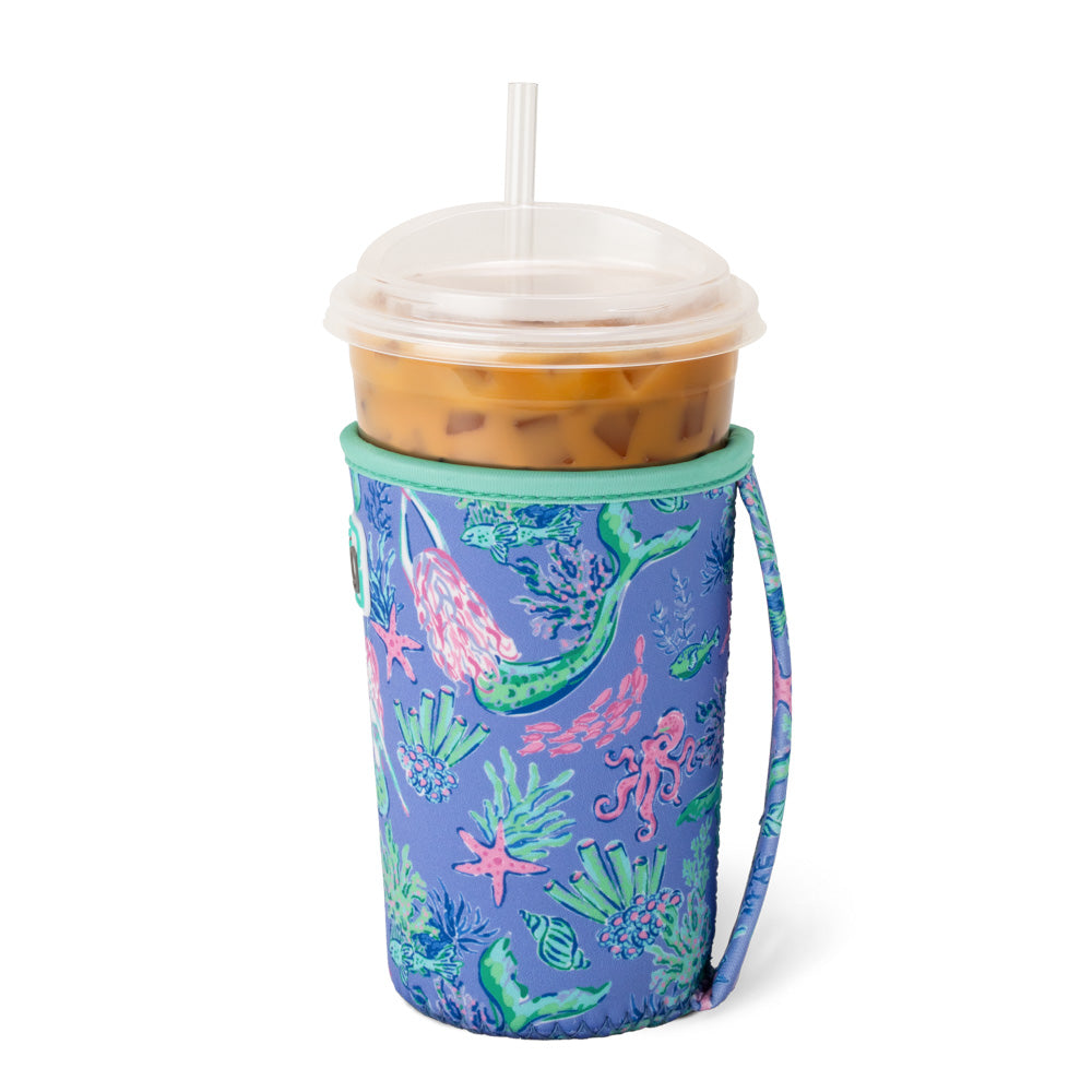 Under the Sea Themed Medium Iced Cup Coolie - Insulated Beverage Sleeve for Cold Drinks, Beach Parties & Summer BBQs
