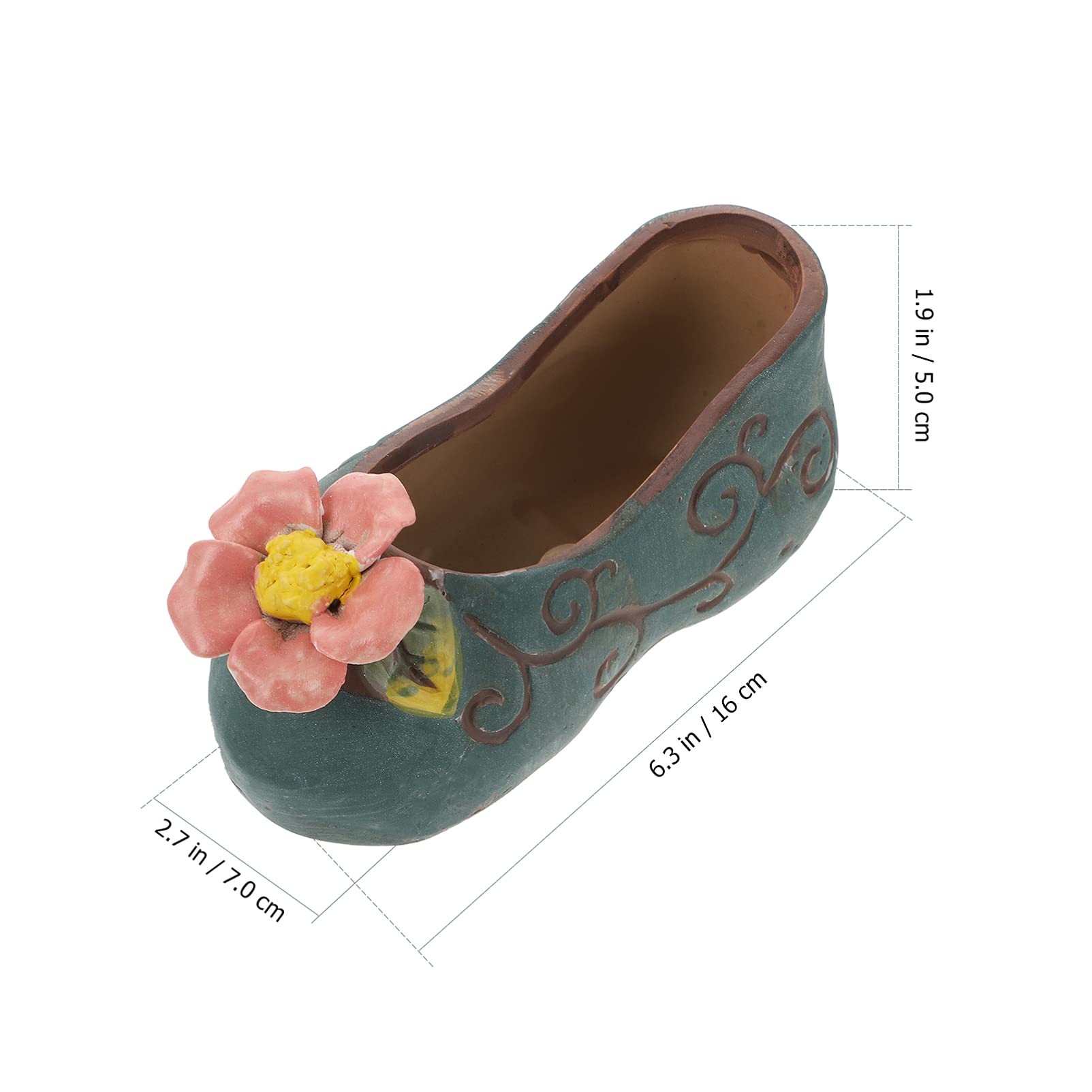 Angoily Ceramic Shoe-Shaped Flower Pot Planter for Succulents & Cactus - Mini Decorative Home & Garden Decor - Perfect for Indoor Plants, Office Desk, and Gift Ideas