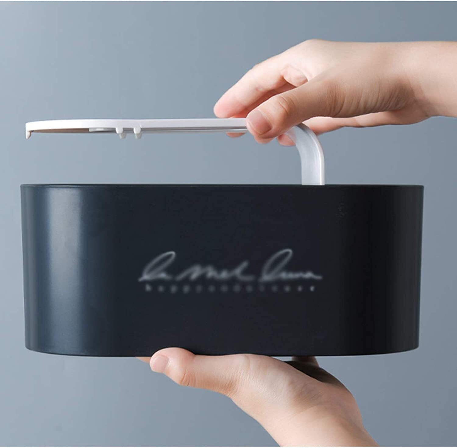 Elegant Black Plastic Tissue Box Cover with Storage - Stylish Home Decor Tissue Dispenser for Desktop, Living Room & Office Organization