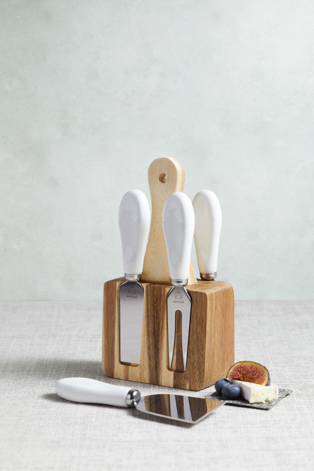 Premium Artesa Appetizer Cheese Knife Set - 3-Piece Stainless Steel Cheese Serving Cutlery for Charcuterie Boards, Wine Parties & Gourmet Entertaining