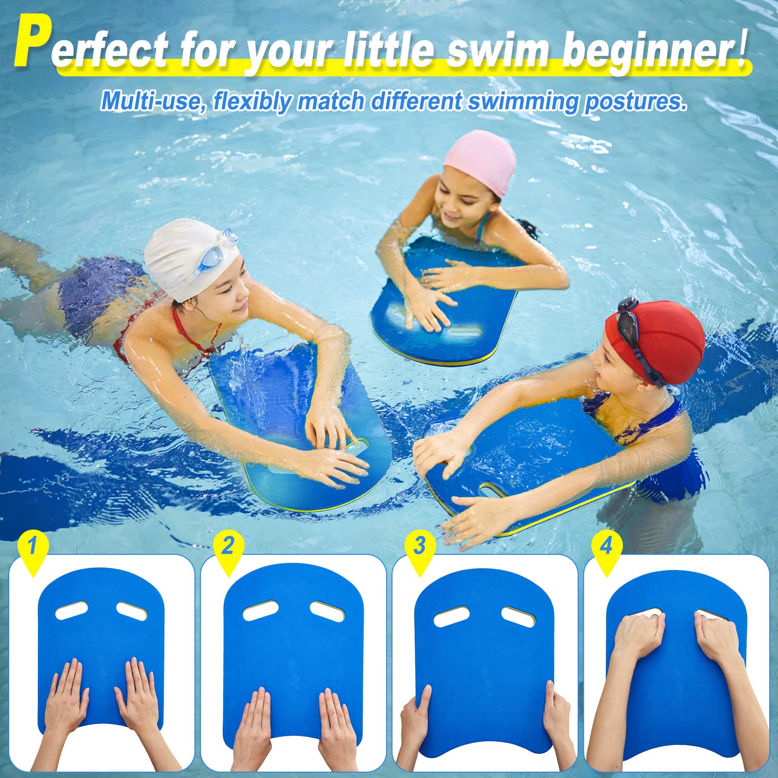Hungdao 3pcs U-Shaped Swimming Kickboard for Kids & Adults - Durable Pool Training Float, Beginner Swim Aid, Water Exercise Equipment for Learning, Fitness & Swim Classes