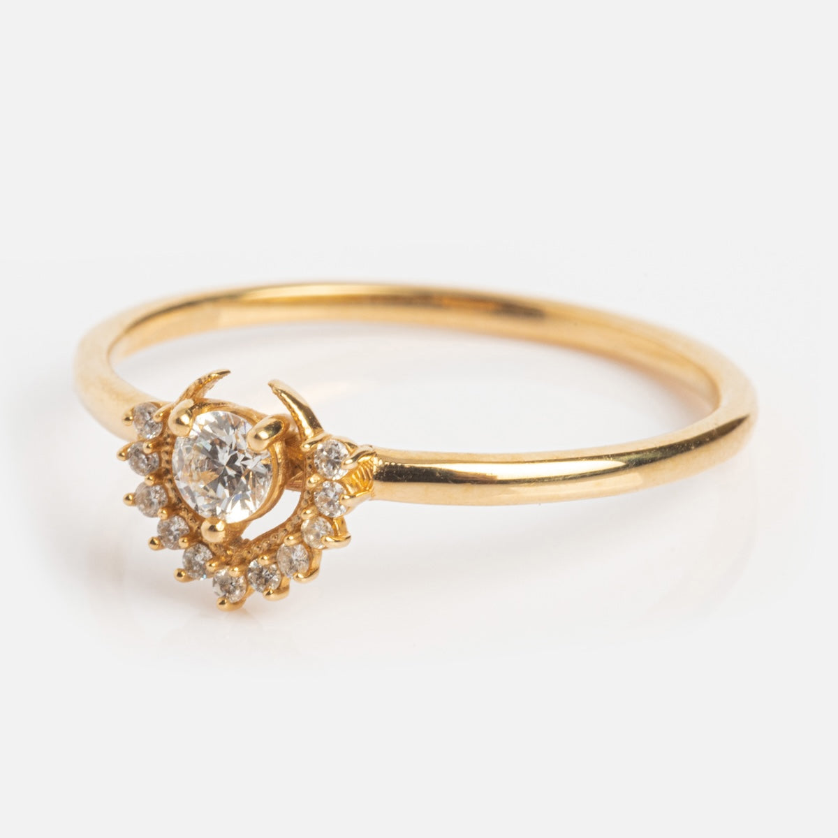 Diamond Tosia Ring for Women - Elegant 14K Gold Plated Cubic Zirconia Wedding Band - Perfect for Engagement, Anniversary & Special Occasions