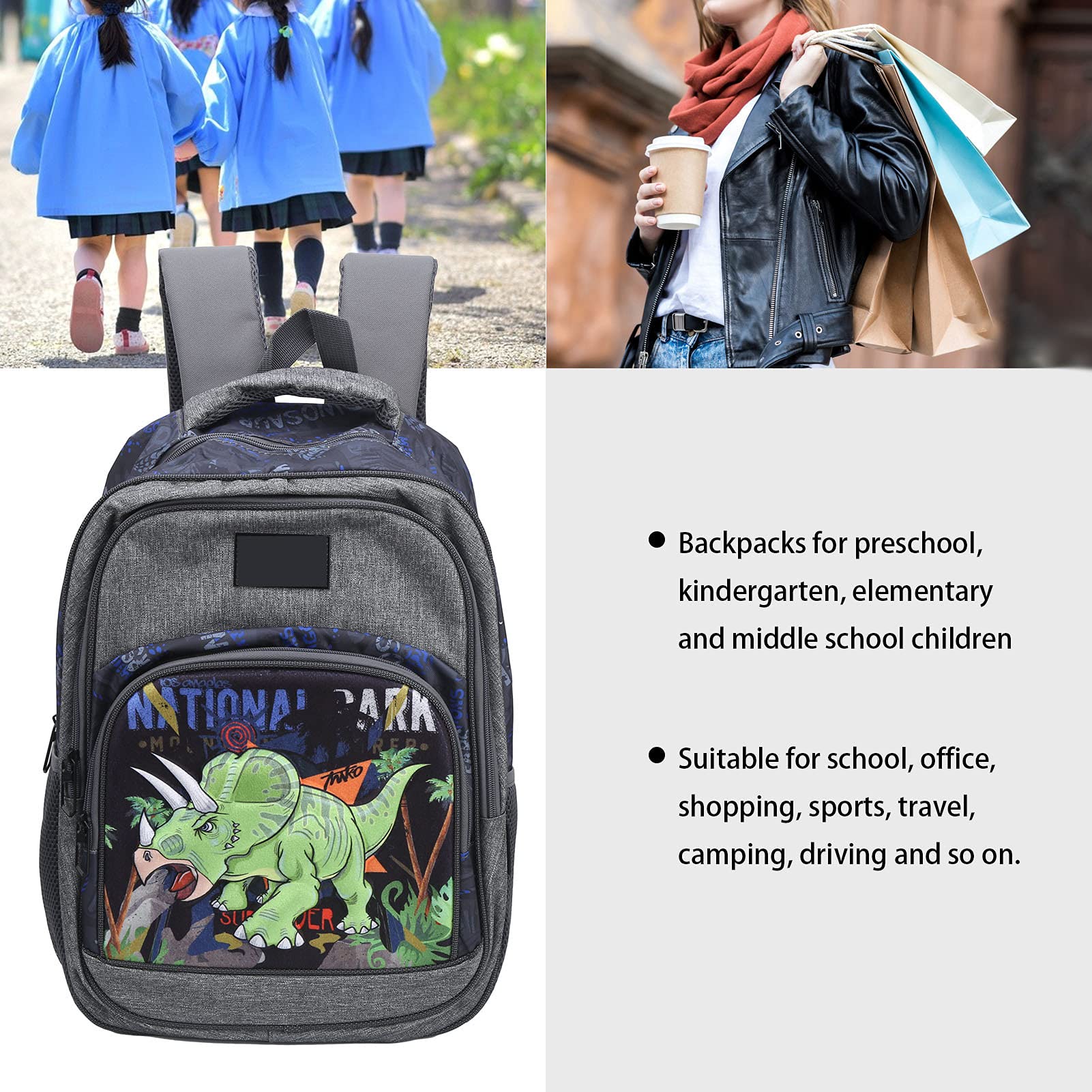 Lightweight Adjustable Outdoor Backpack - Waterproof School Book Bag for Travel, Hiking & Daily Use (Light Gray) | Perfect for Students, Commuters & Adventure Enthusiasts