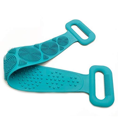 KINZILLA Waterproof Silicone Shower Massager Belt - Dual Exfoliating Body Scrubber & Cleaner for Deep Skin Cleansing (Multicolor) | Perfect for Spa, Bath & Relaxation at Home