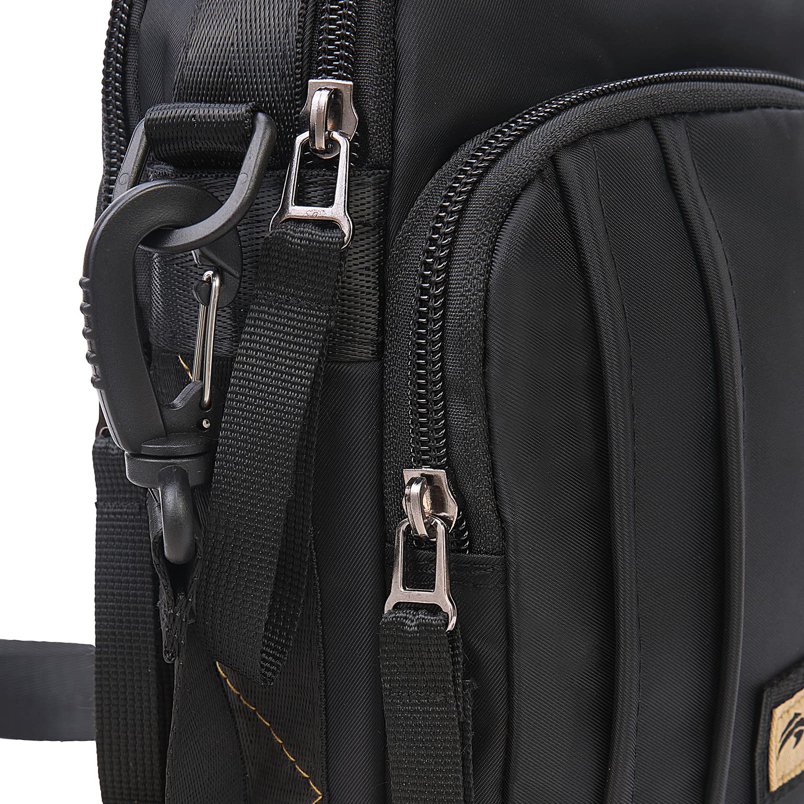 OVAKIA Men's Crossbody Shoulder Bag - Lightweight Nylon Messenger Bag with Multiple Zipper Pockets for Outdoor, Travel, Work & Daily Use - Black (Perfect for Hiking, Commuting & Business Trips)