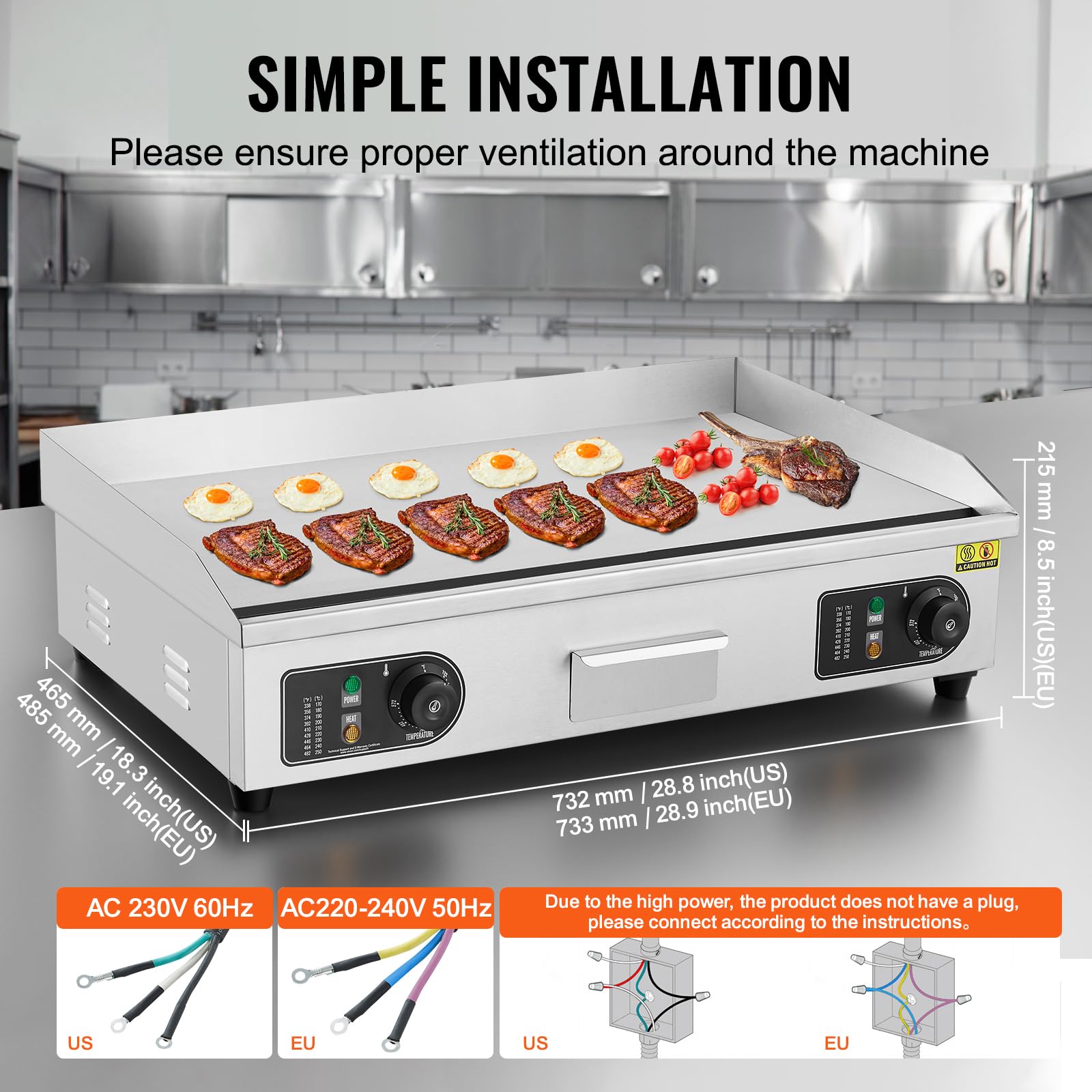 VEVOR 4400W Commercial Electric Griddle, 29