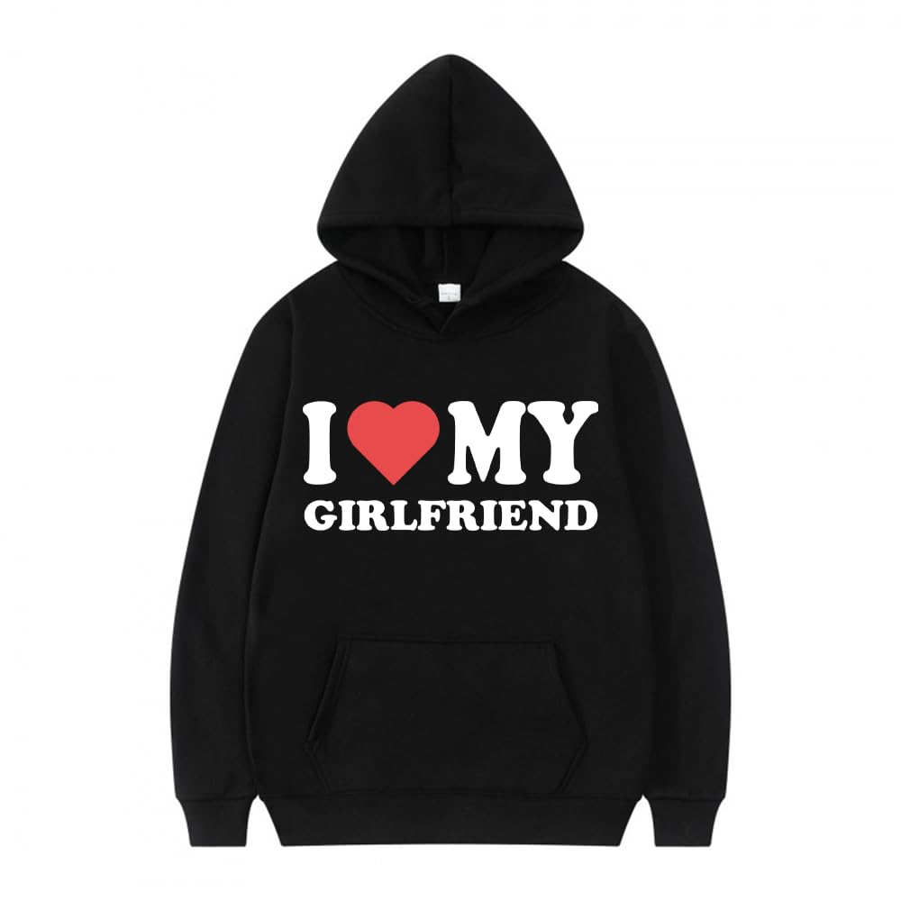 I Love My Girlfriend Hoodie - Valentine's Day Couple Sweatshirt for Men & Women | Cute Matching Outfit Gift for Anniversary, Date Night & Romantic Occasions