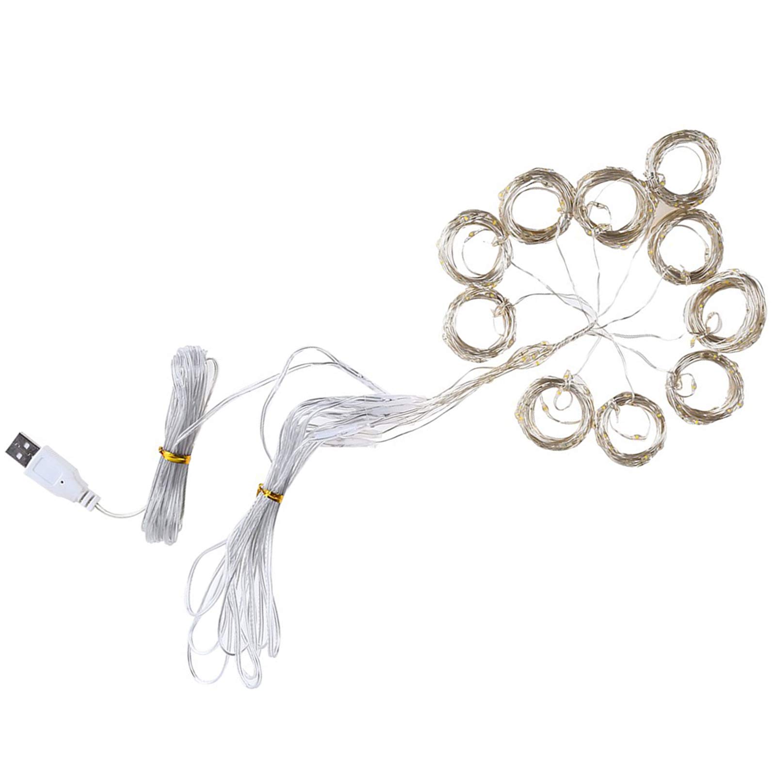 FAMKIT 200 LED USB Fairy Curtain String Lights - 3x2M Copper Wire Hanging Window Lights for Home, Party, Wedding & Bedroom Decor - Indoor & Outdoor Decorative Lighting