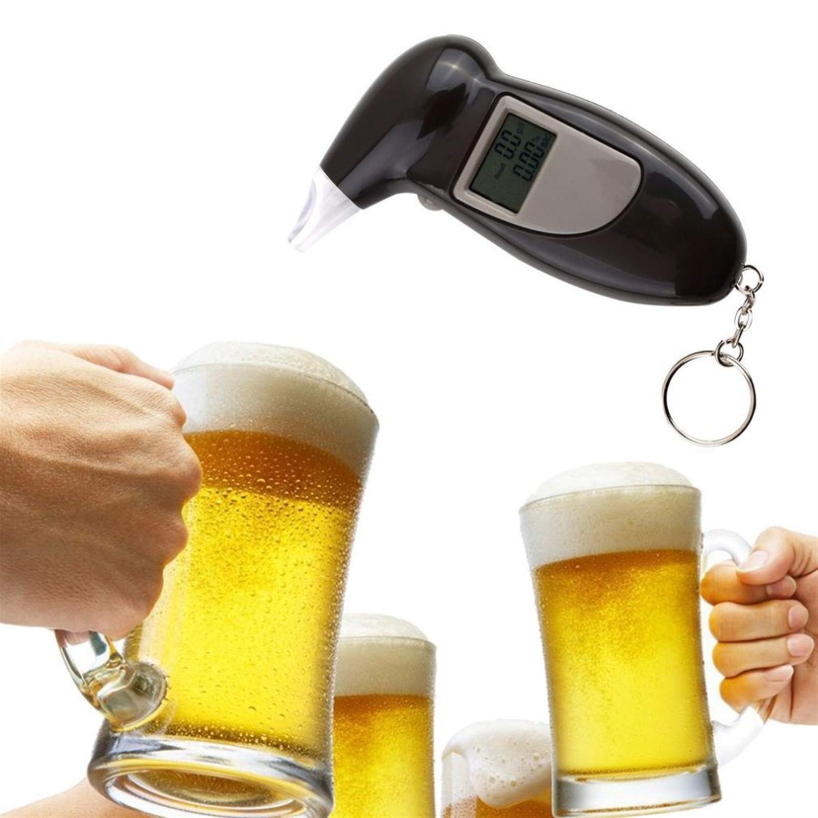 SVNA 2021 Professional Handheld Digital Alcohol Breath Tester - Portable Breathalyzer with Backlight Display for Personal & Law Enforcement Use - Perfect for Bars, Parties, and Road Safety Checks